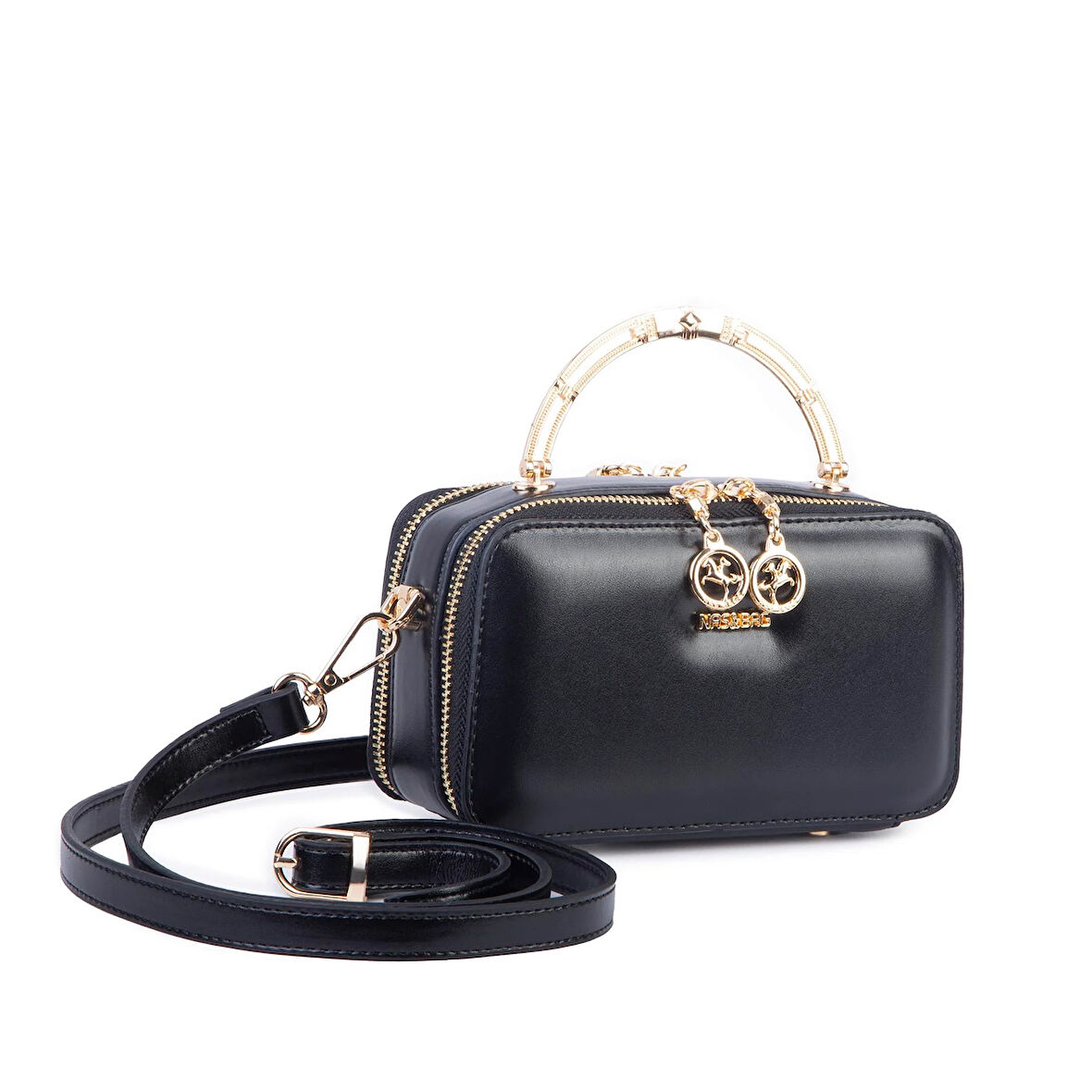 Nas Bag Kadın Mini El ve Çapraz Çanta Siyah (en :18 cm  boy:10 cm) 