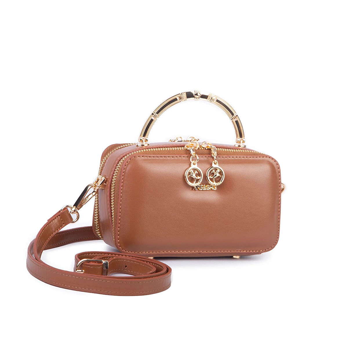 Nas Bag Kadın Mini El ve Çapraz Çanta Taba (en :18 cm  boy:10 cm) 