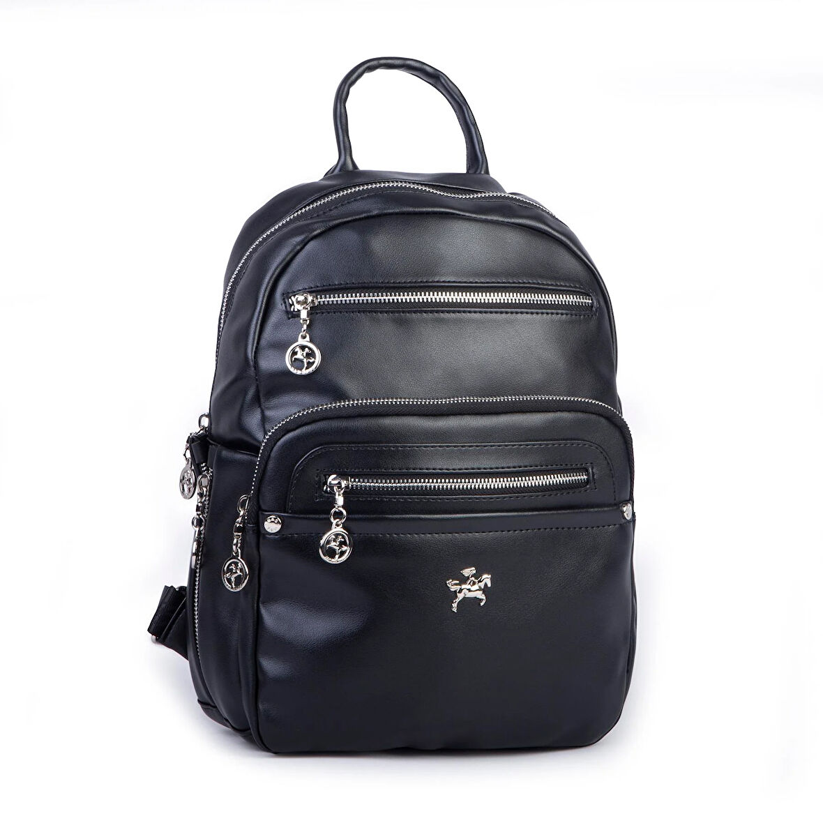 Nas Bag Kadın Çok Gözlü Sırt Çantası Siyah Nero