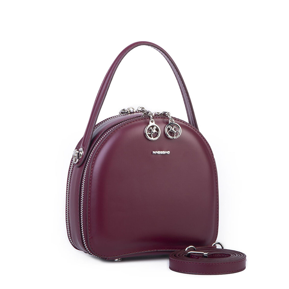 Nas Bag Mini Kadın El ve Çapraz Çanta (17x17 cm) Bordo 