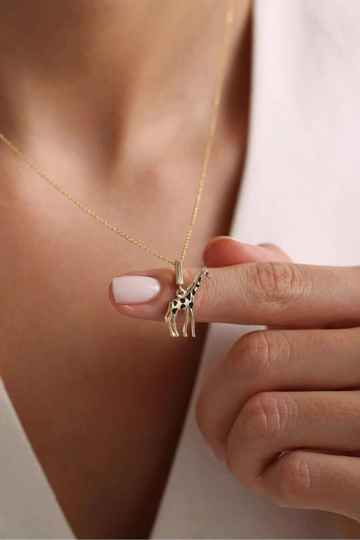 Zürafa Kilitli Charm Kolye