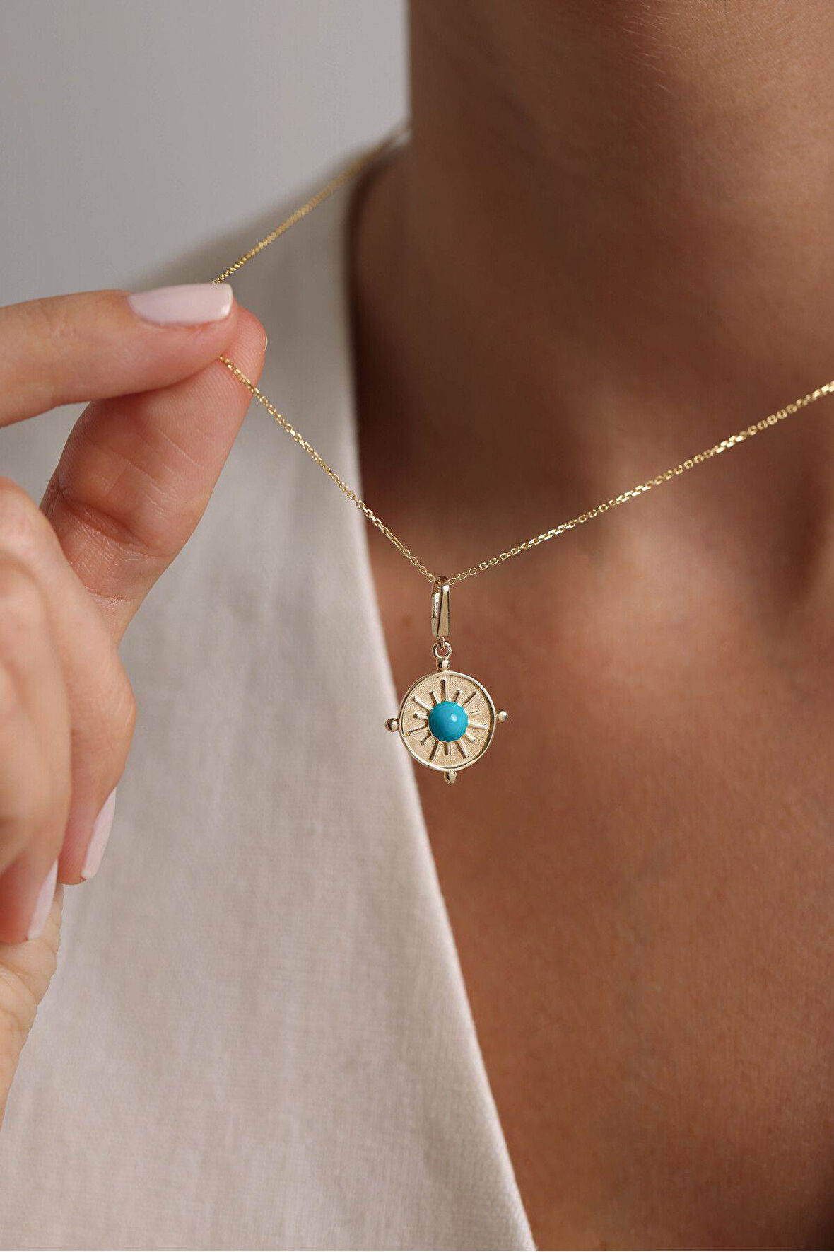 Heritage Mavi Firuze Pusula Charm Kolye Ucu