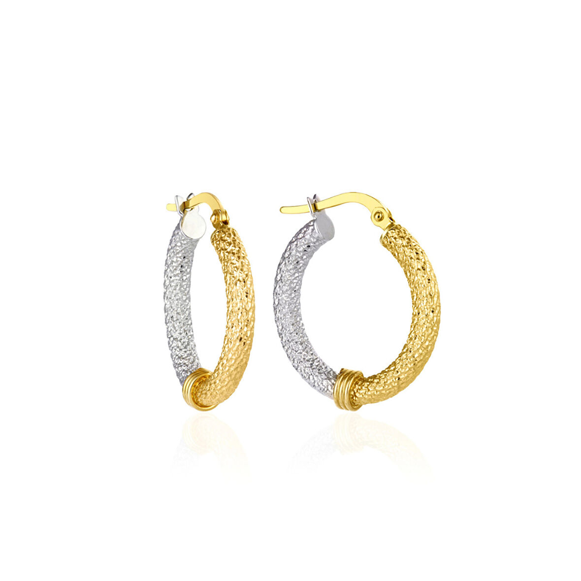 Çift Renk Desenli Halka Küpe