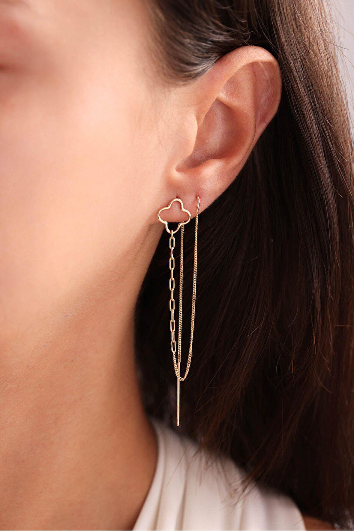 Zincirli Sallantılı Küpe