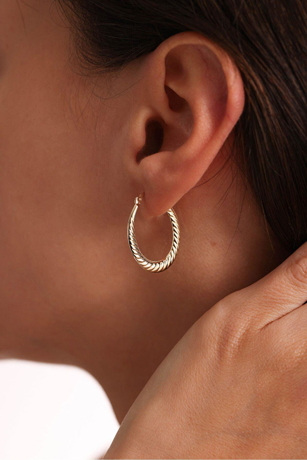 Büyük Moderno Burgu Midye Küpe