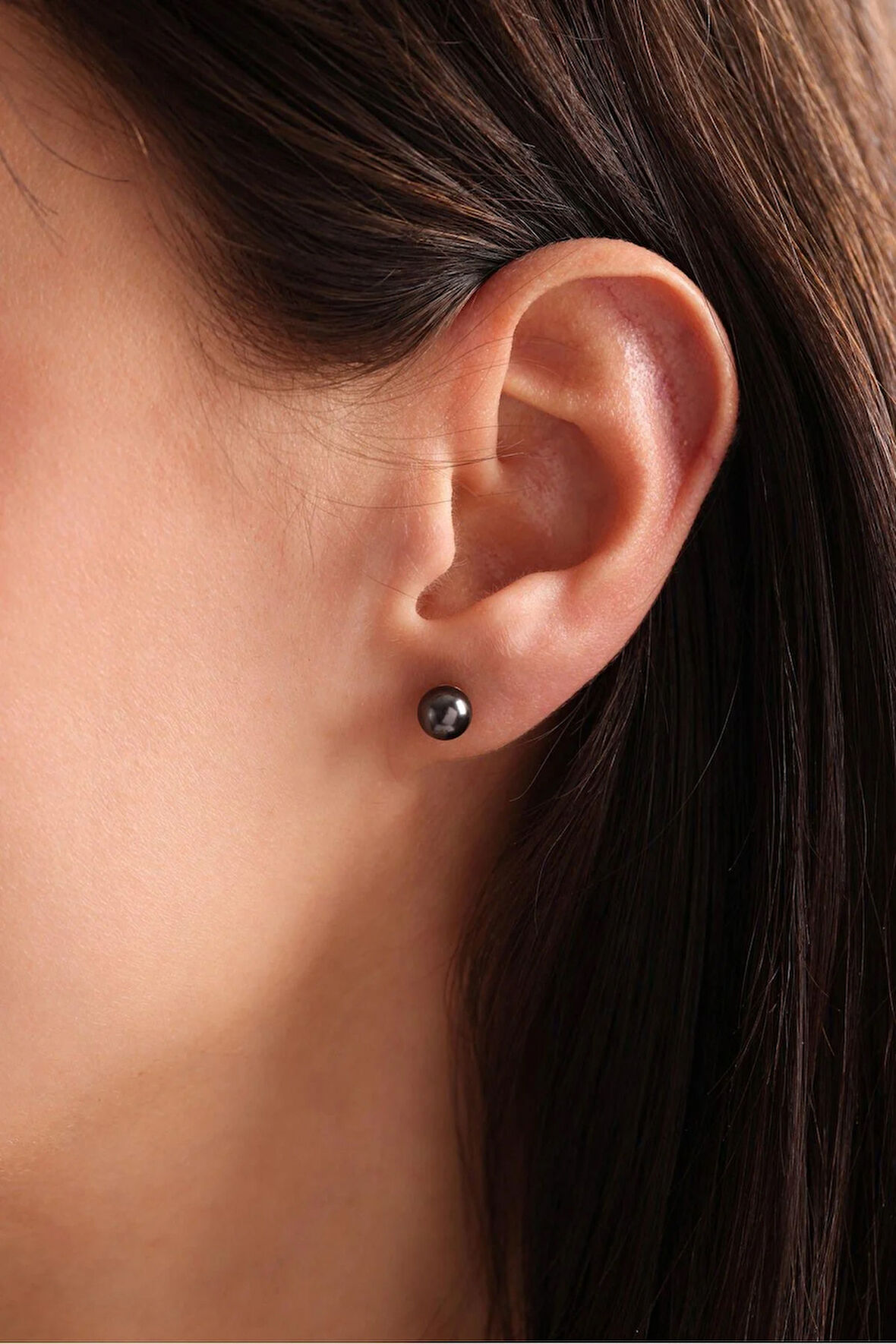 Siyah İnci Top Küpe