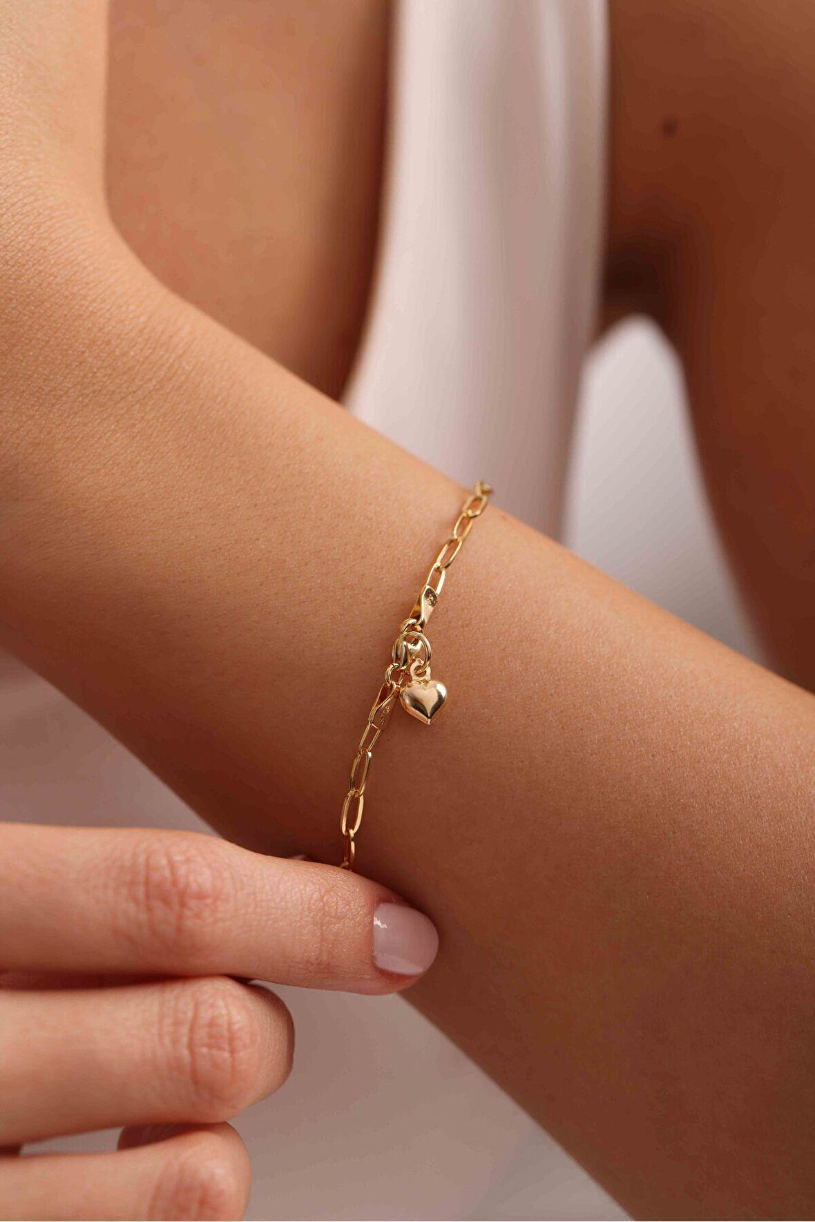 Kalp Charm Sallantılı Std Ataş Bileklik
