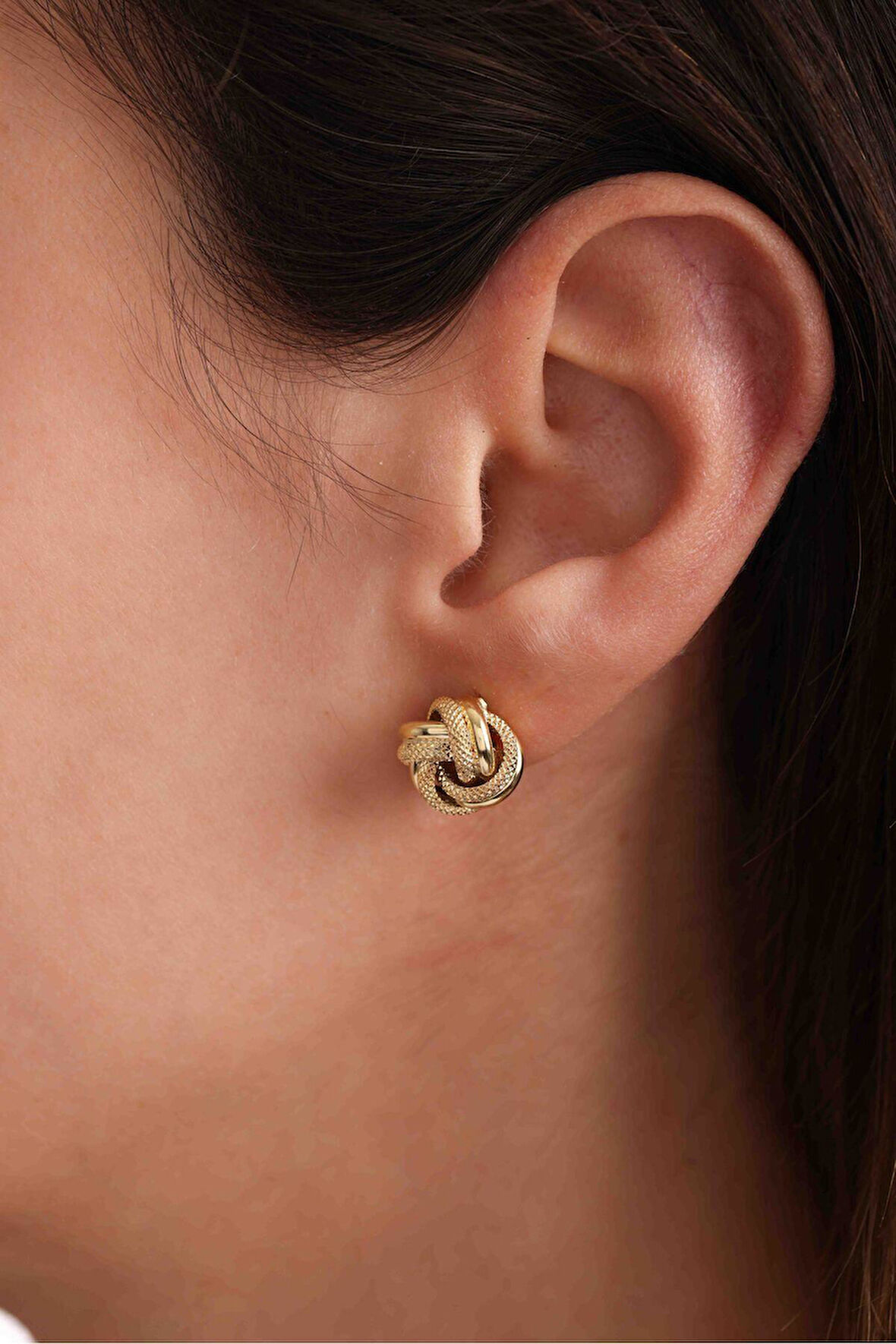 İtalyan Tasarım Örgü Düğme Küpe