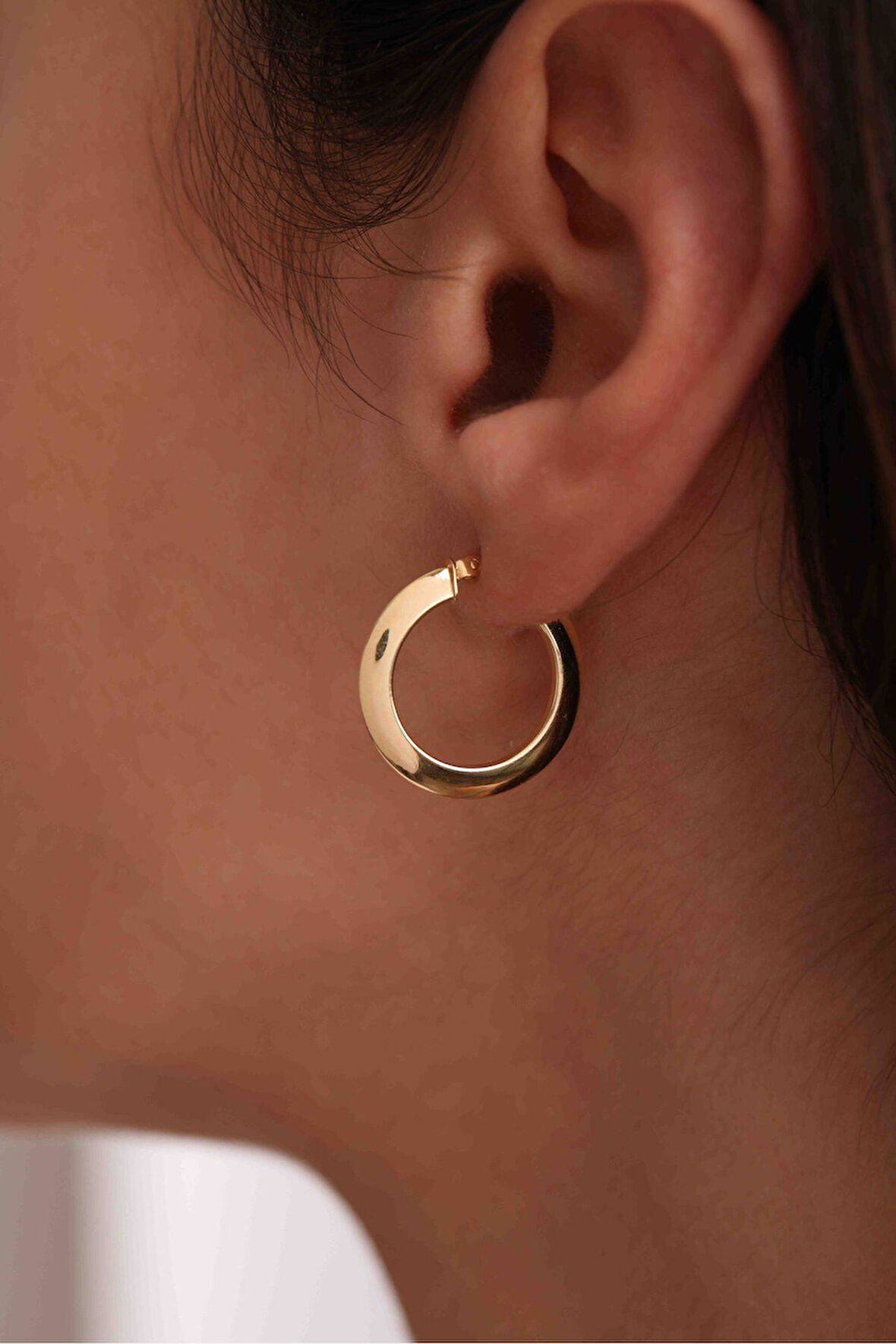 İtalyan Tasarım Halka Zarif Geometrik Küpe