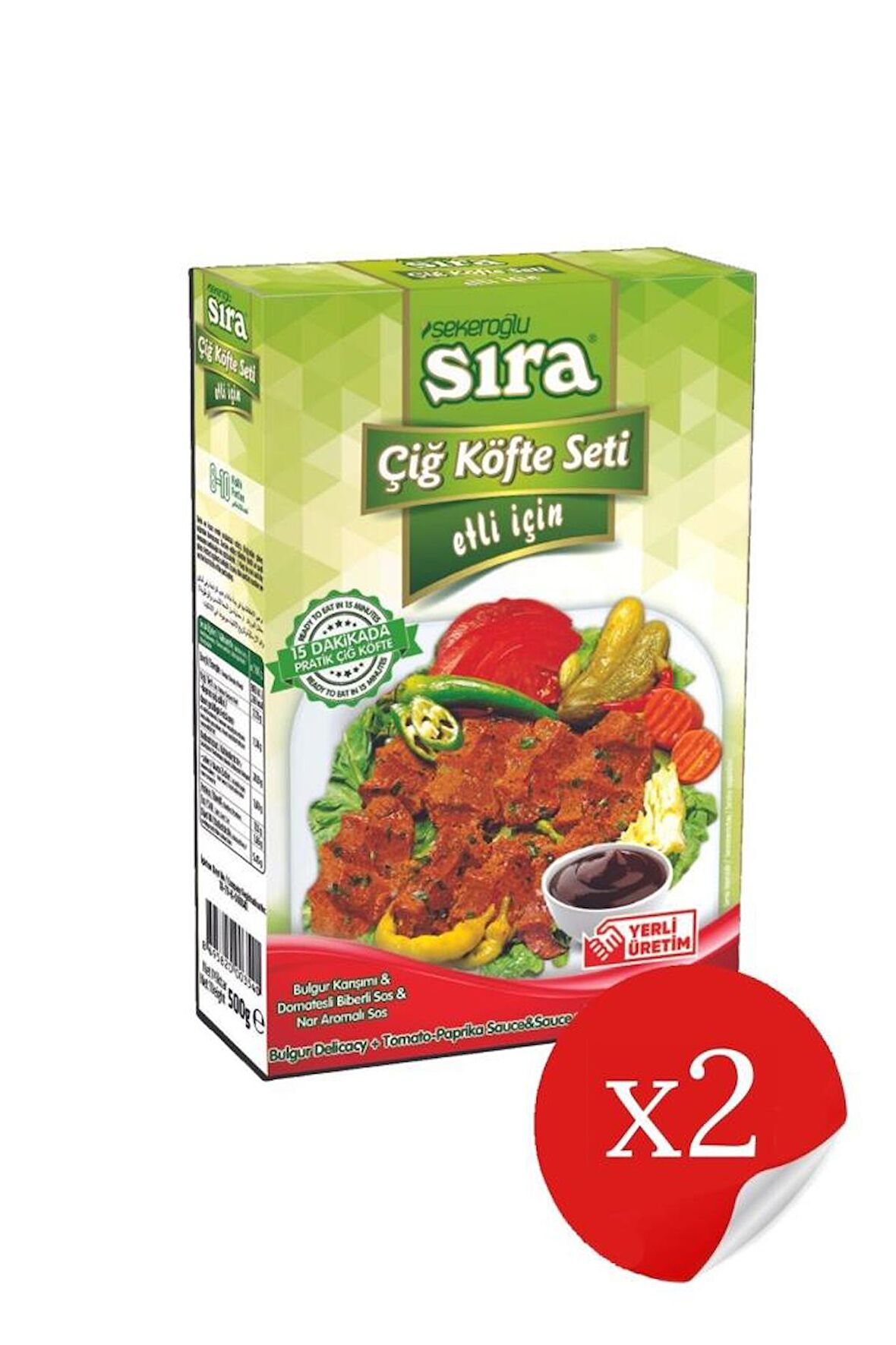 Sıra Çiğ Köfte Seti Etli 2 x 500 Gr ( 2 PAKET )