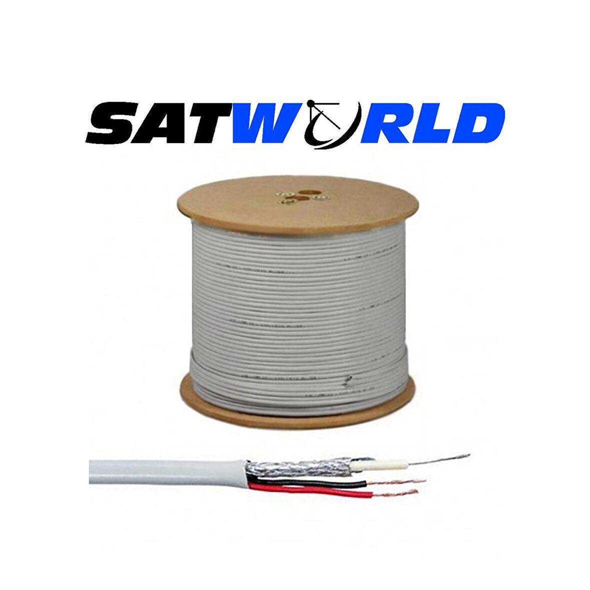 Satworld 250M 0.22x2+1 Cctv Kamera Güvenlik Kablosu