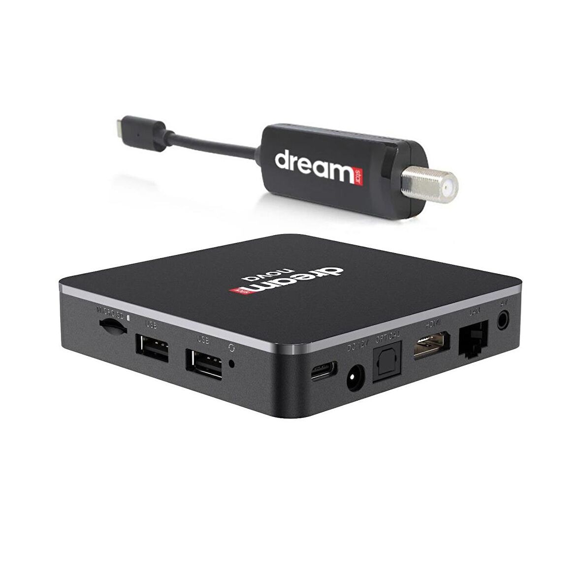 Dreamstar Nova 4K Google Lisanslı Android Tv Box + Dreamstar Orjinal Type-C Dvbs Tuner 