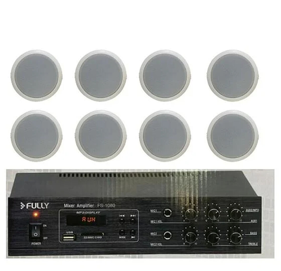 13cm 8 Adet Asma Tavan Hoparlör Seti , Alçıpan Hoparlör Seti 