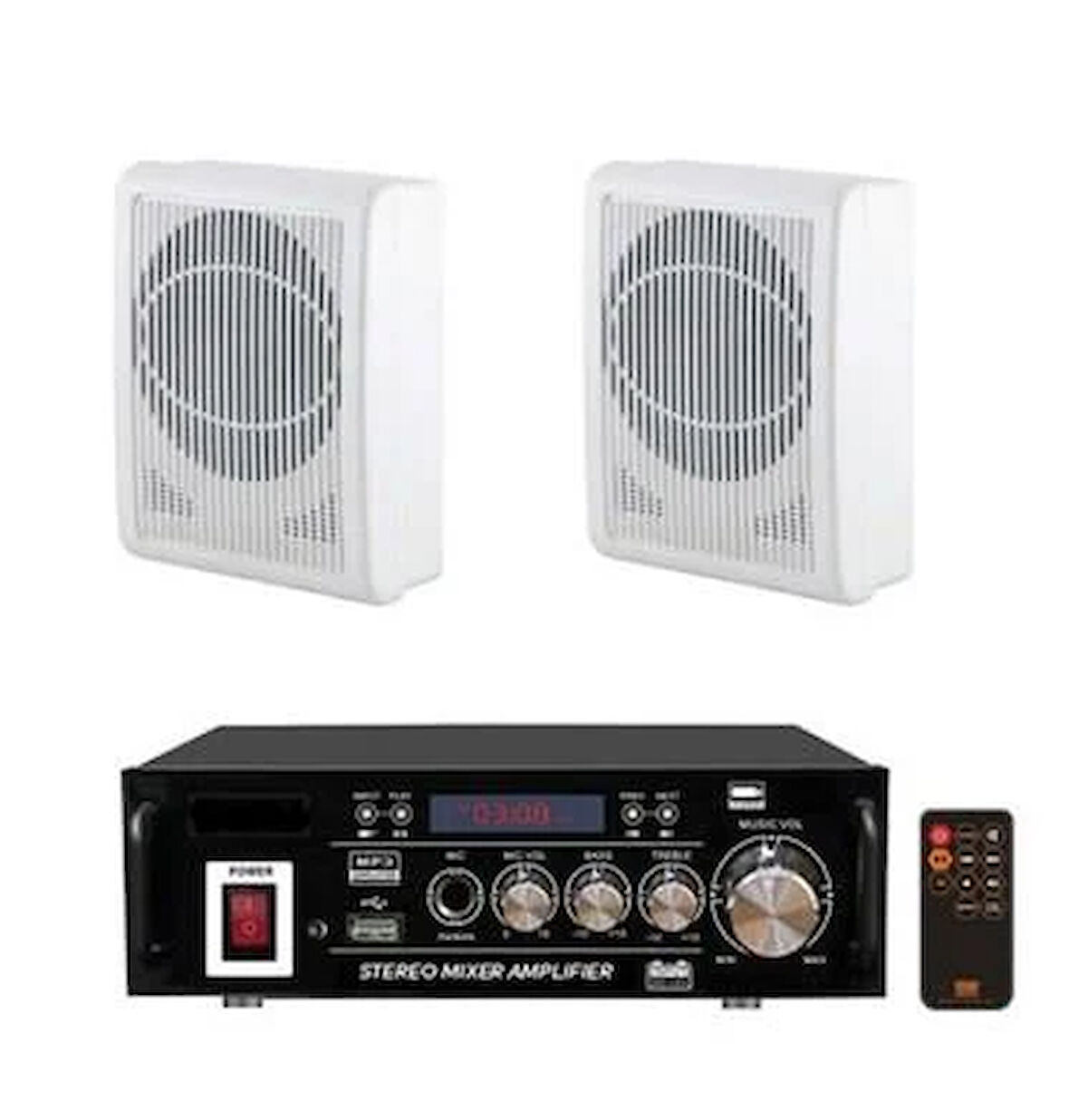 2 Adet Duvar Hoparlörlü Masaj Salonu Ses Sistemi, SPA Ses Sistemi , Hoparlör ve Amfi Hazır Set Eko Seri