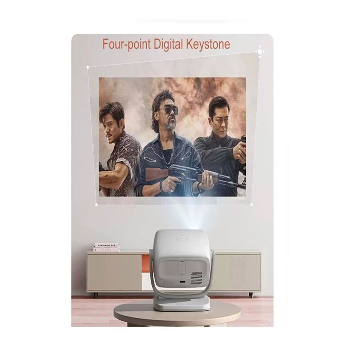 APR01 4K UHD Akıllı Taşınabilir LED Projeksiyon Cihazı Full HD 2.4+5G Wi-Fi Ev Sineması Projeksiyonu