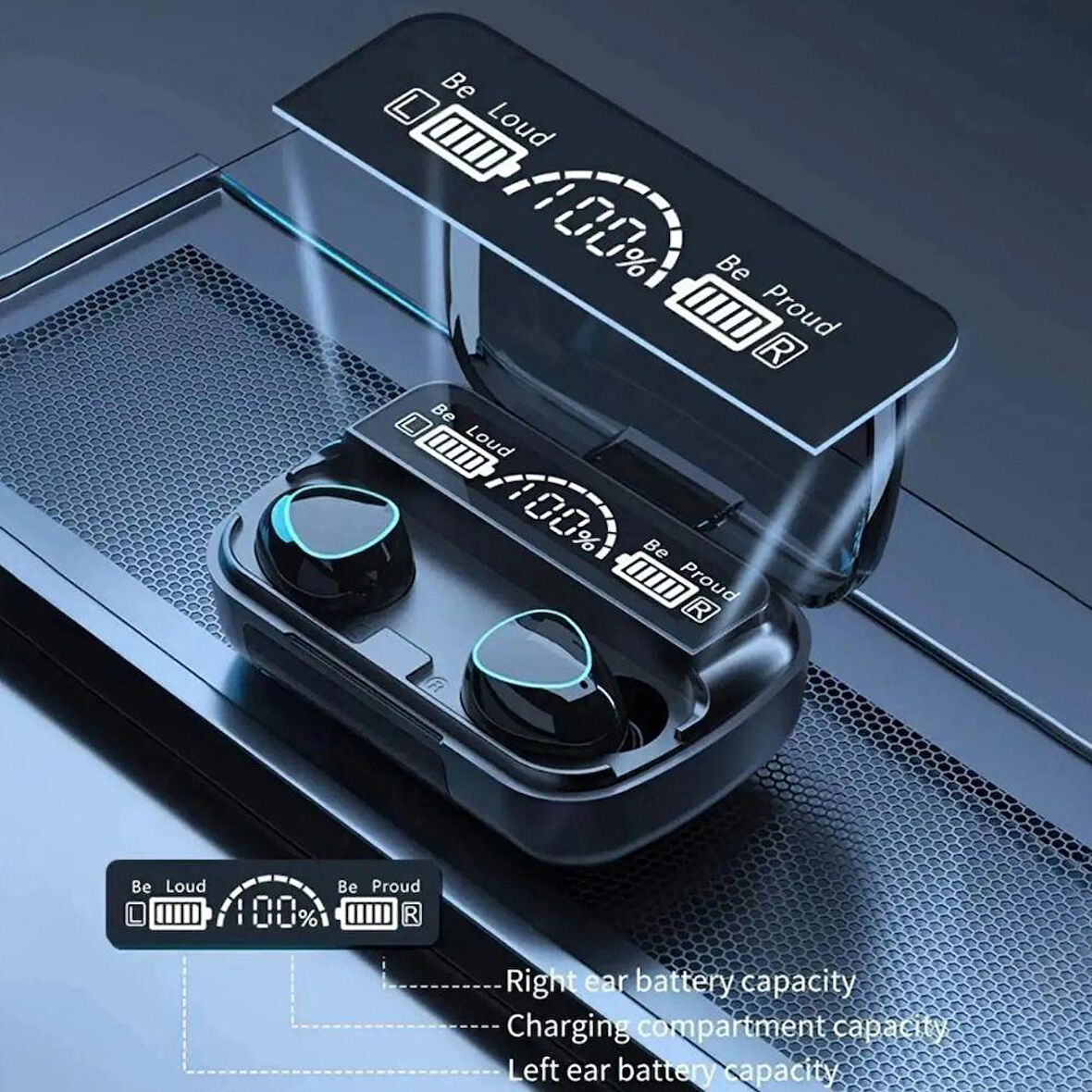  Yüksek Ses Kaliteli M10 Kablosuz Gürültü Engelleyici Mikrofonlu Bluetooth Kulaklık V5.3