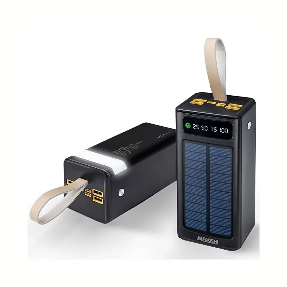 B07 Güneş Enerjili 50000 mAh Taşınabilir Powerbank, Hızlı Şarj, Çift USB Çıkışlı, Acil Durum ve Kamp İçin Dayanıklı Taşınabilir Batarya