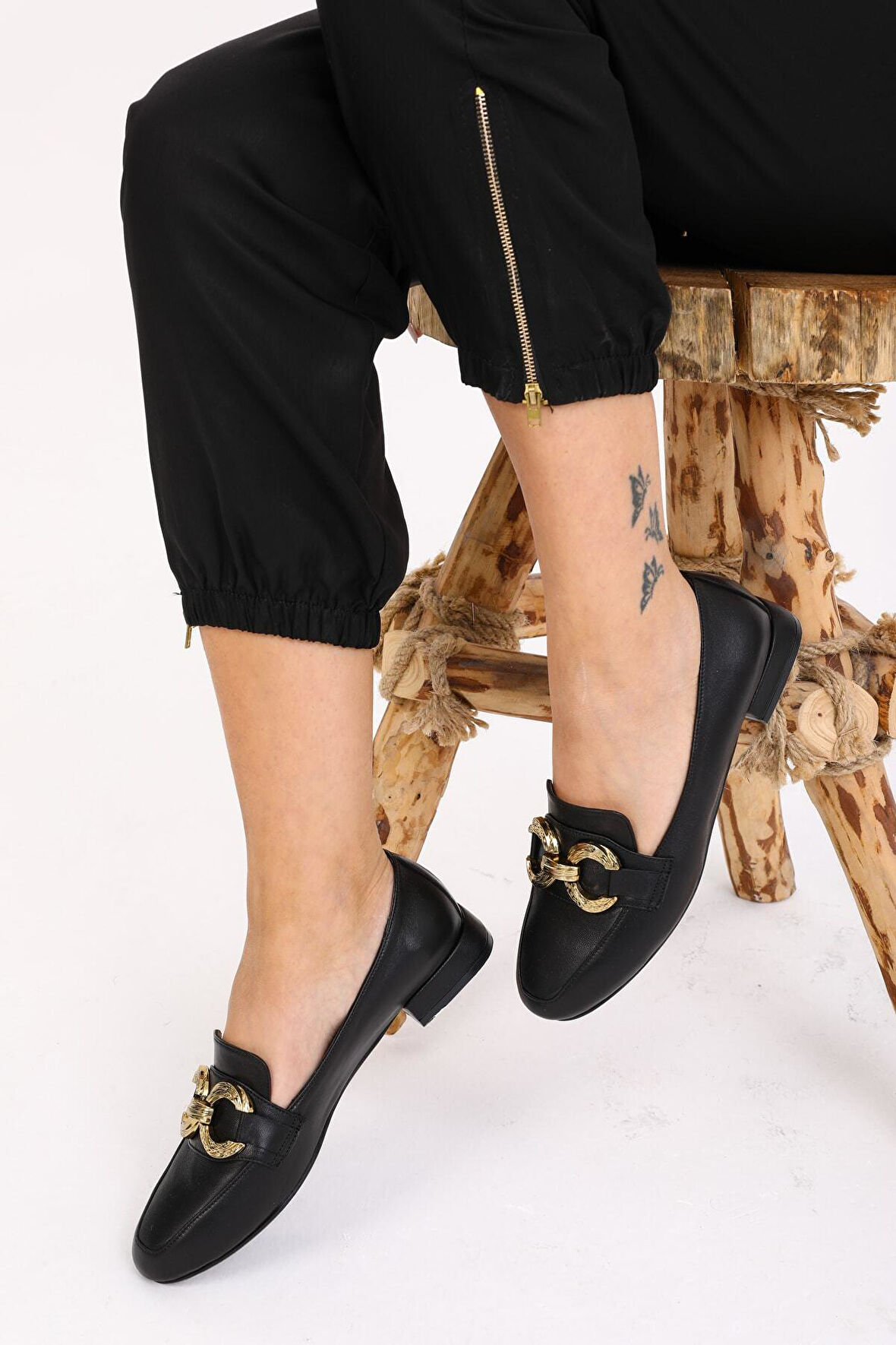 Kadın Deri Loafer Taba