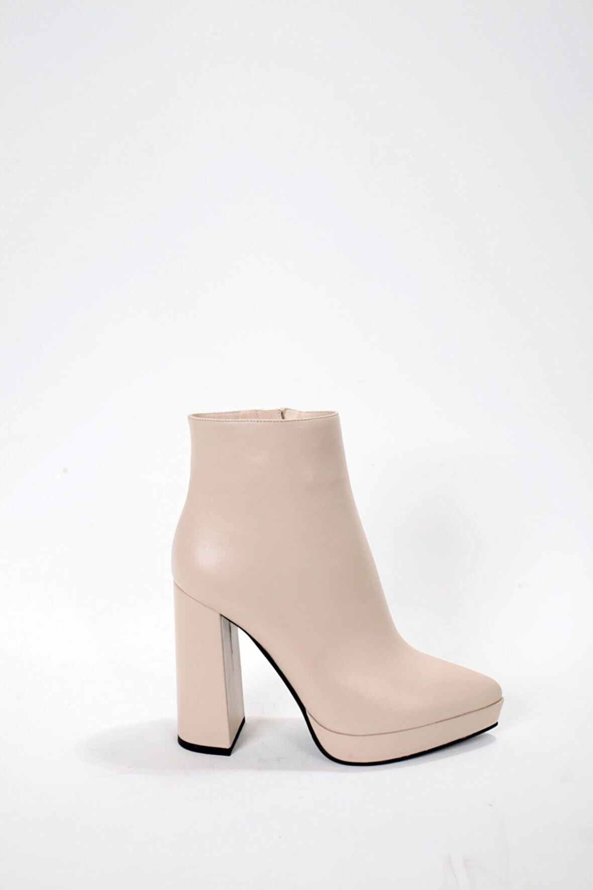 Kadın Bej Hakiki Deri Platform Bot