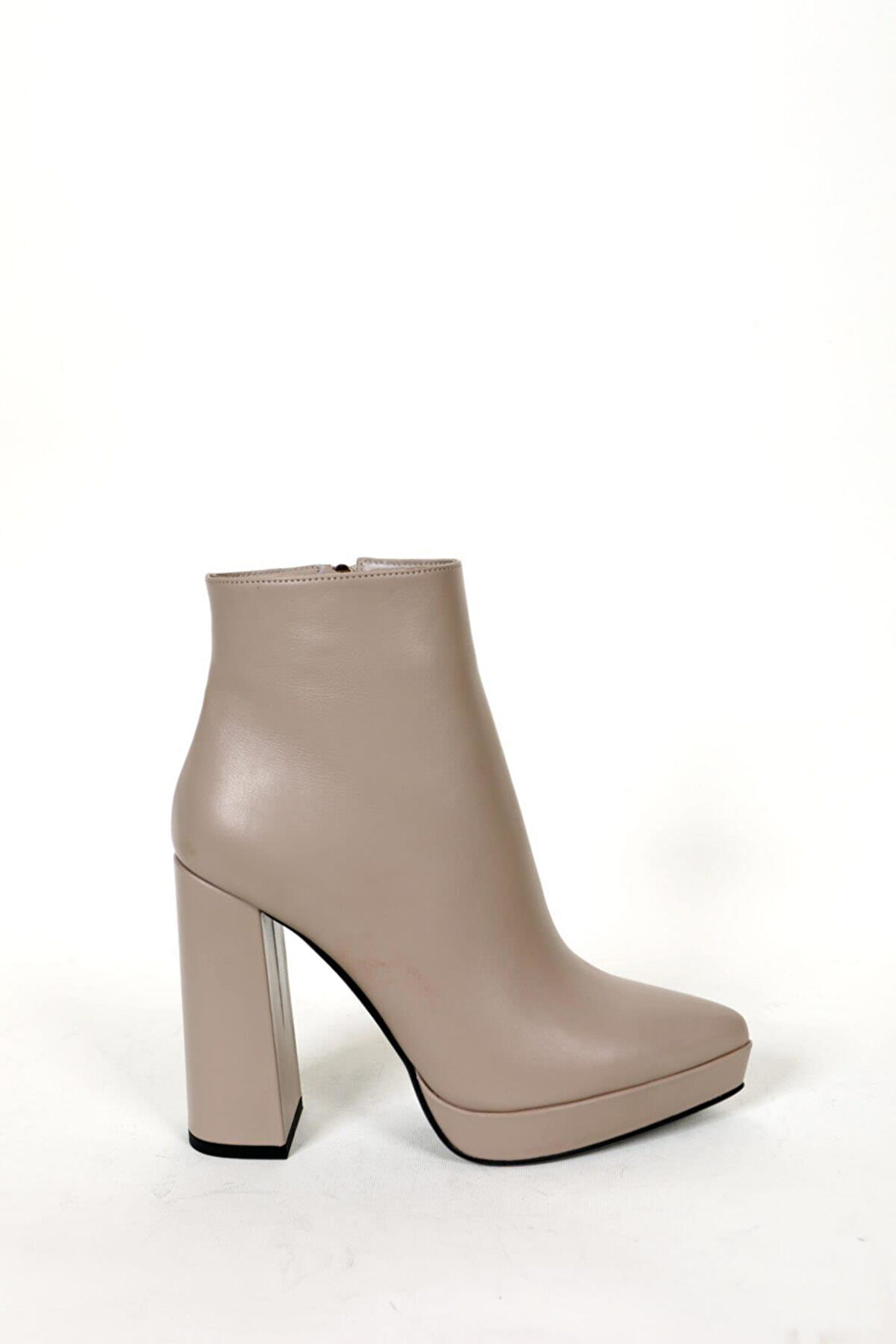 Kadın Bej Hakiki Deri Platform Bot