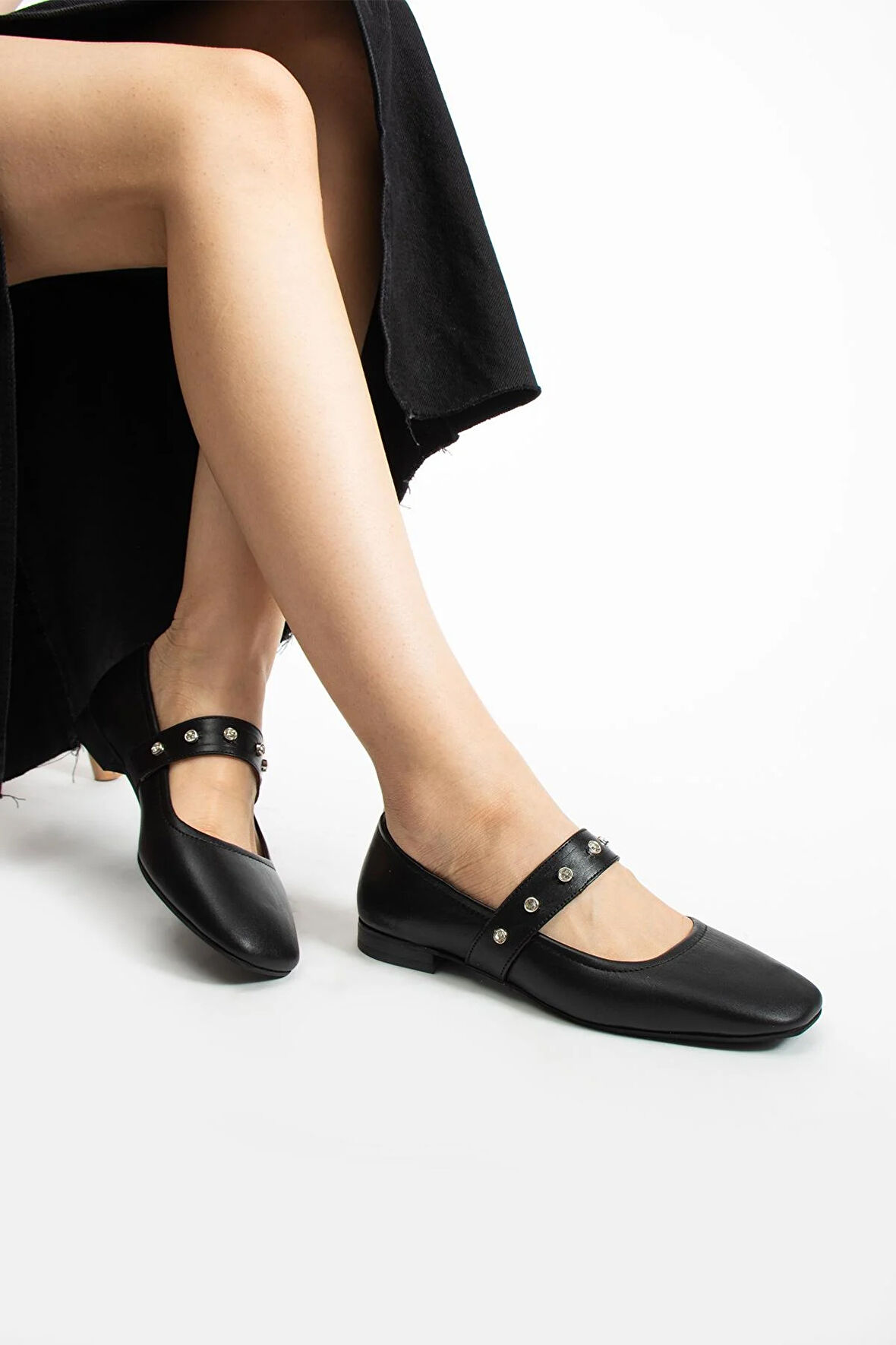 Kadın Hakiki Deri Babet Siyah