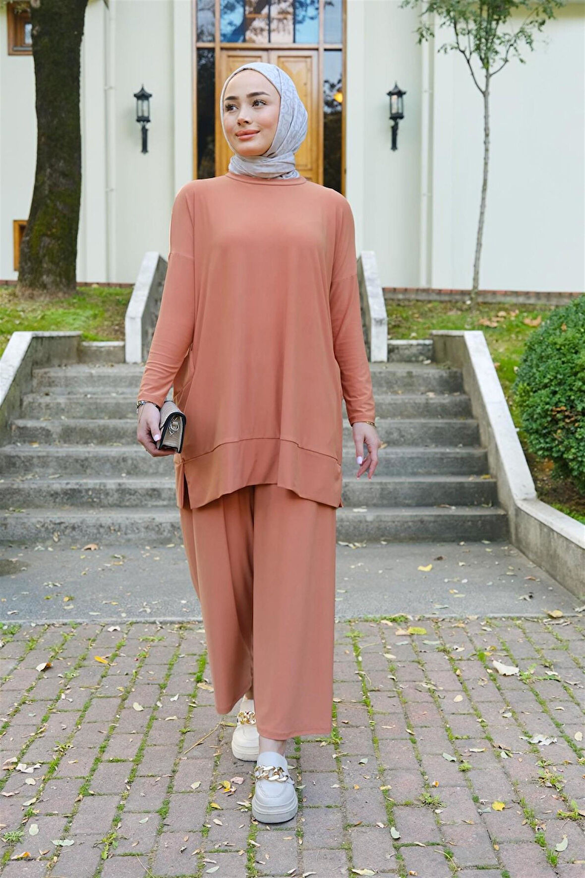 5015 Bisiklet Yaka Yanları Cepli Oversize Takım