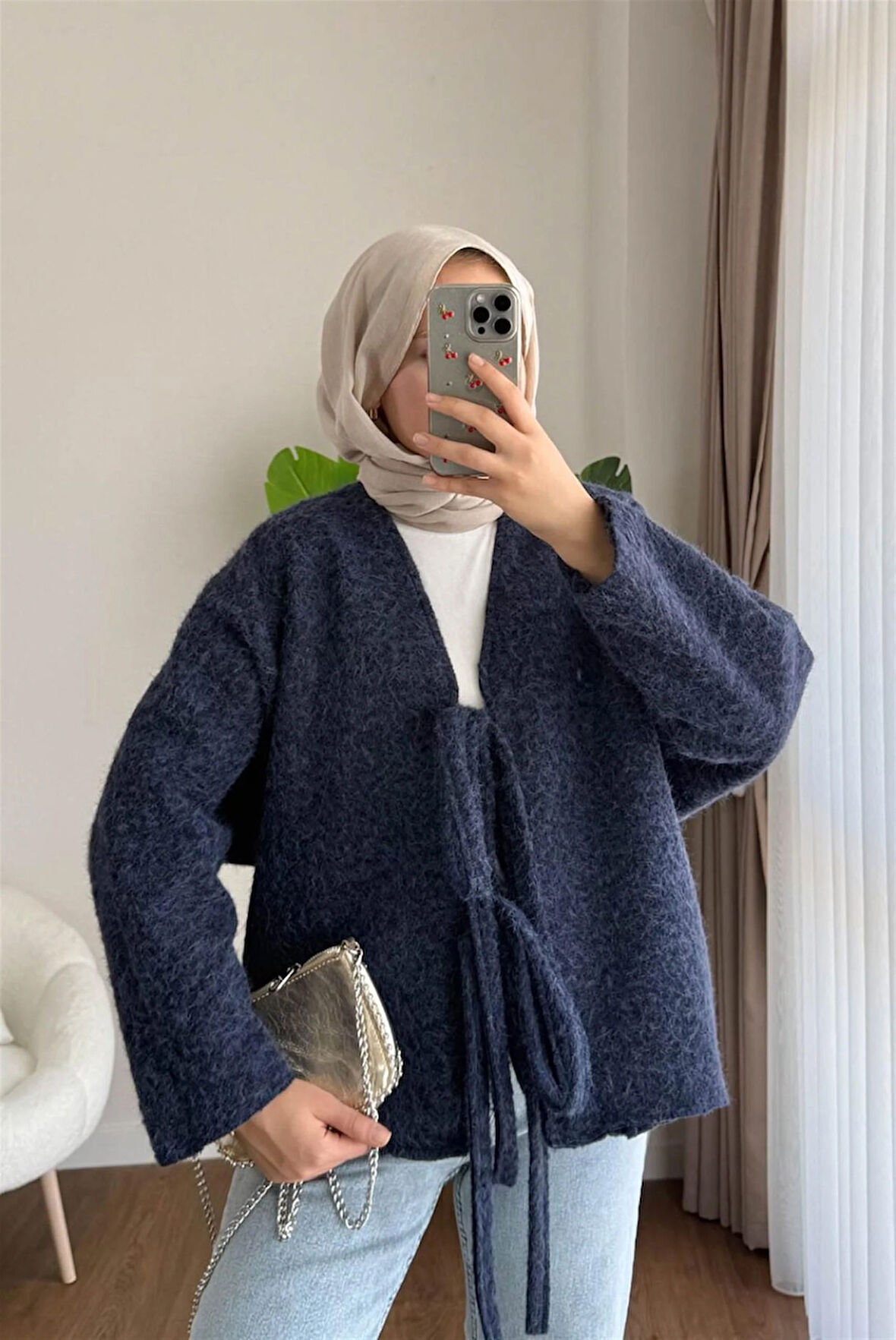 55003 Önü Bağlamalı Buklet Ceket