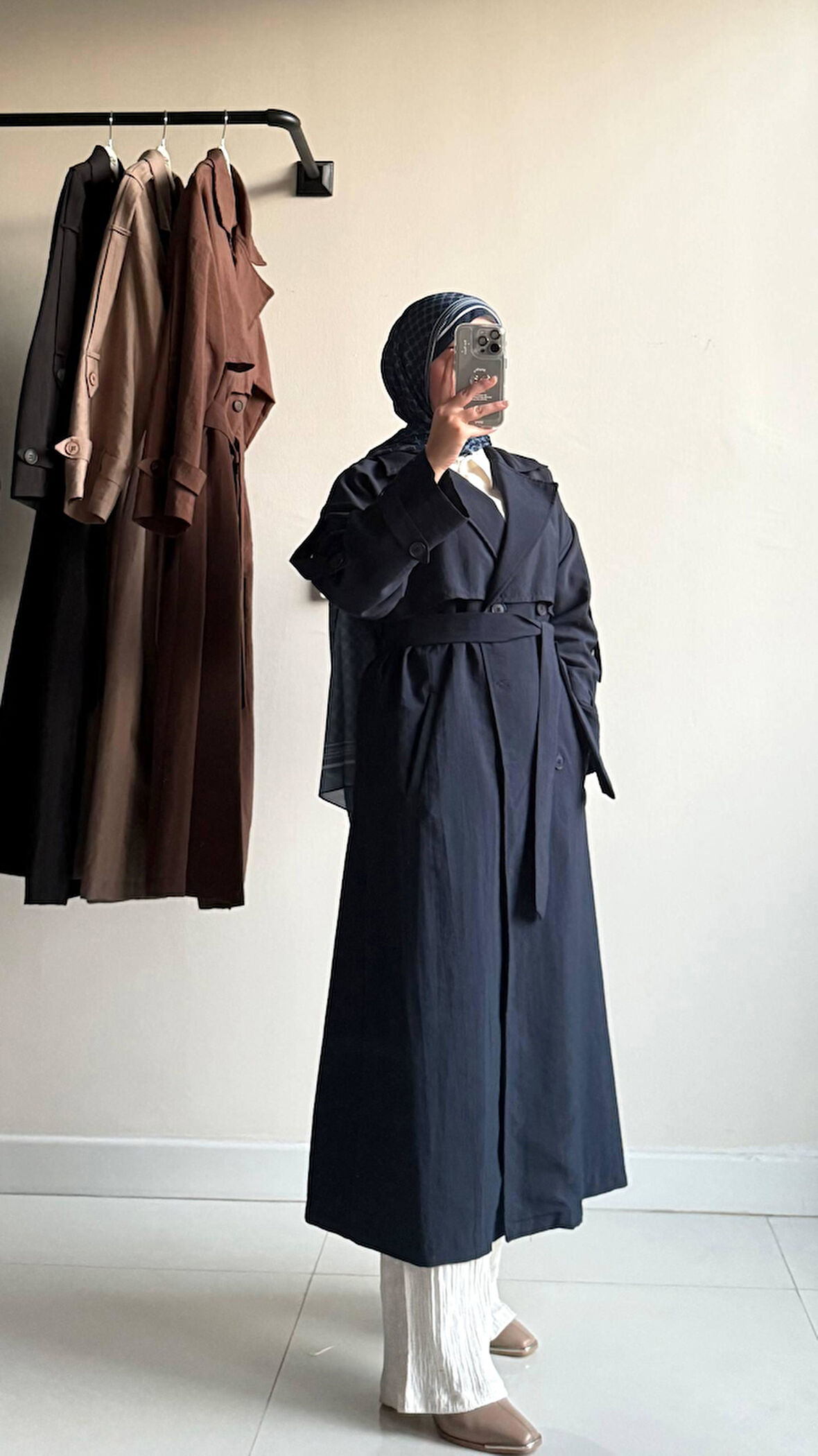 4175 Şal Yaka Apoletli Kuşaklı Aerobin Astarlı Trençkot