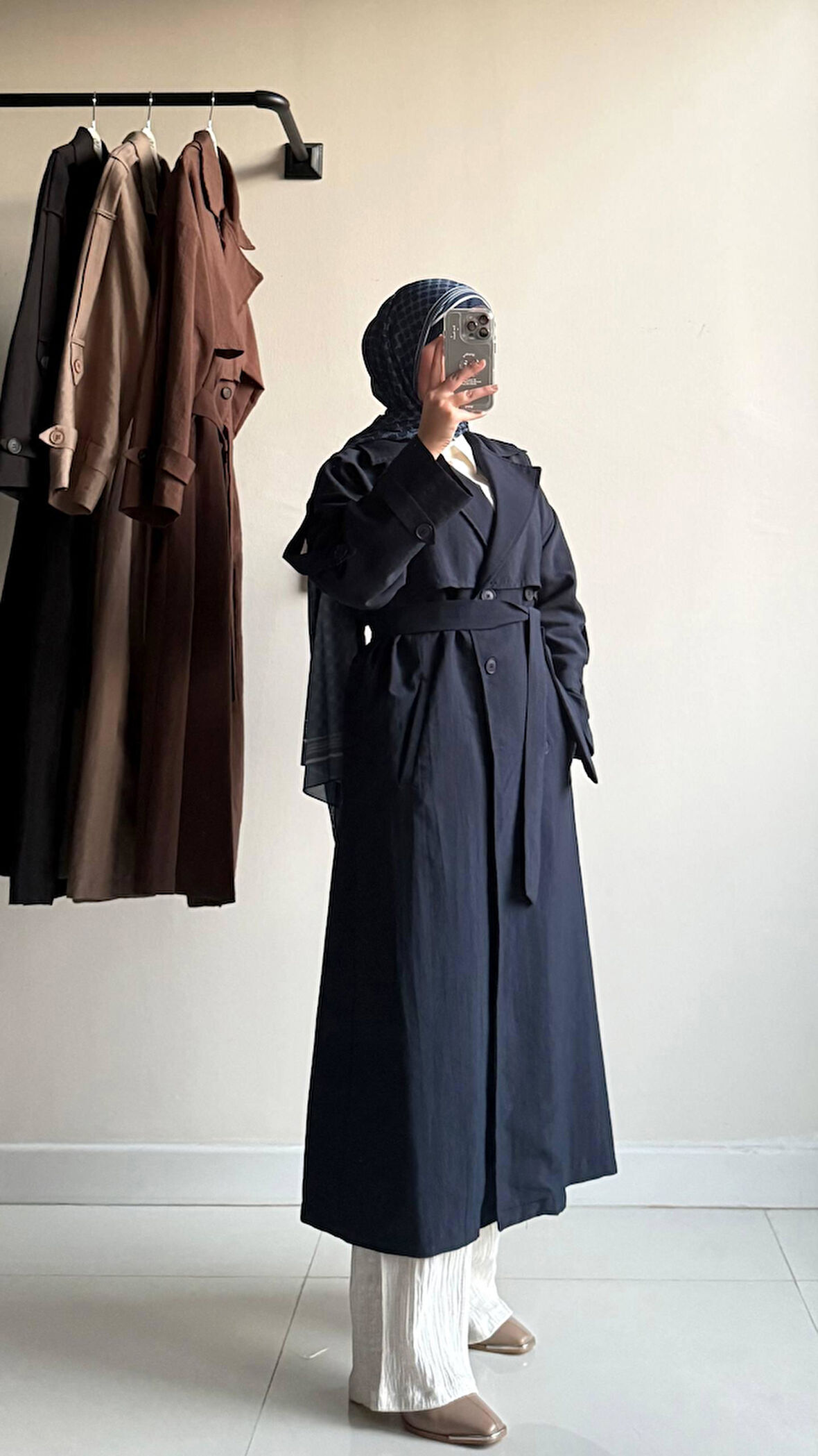 4175 Şal Yaka Apoletli Kuşaklı Aerobin Astarlı Trençkot