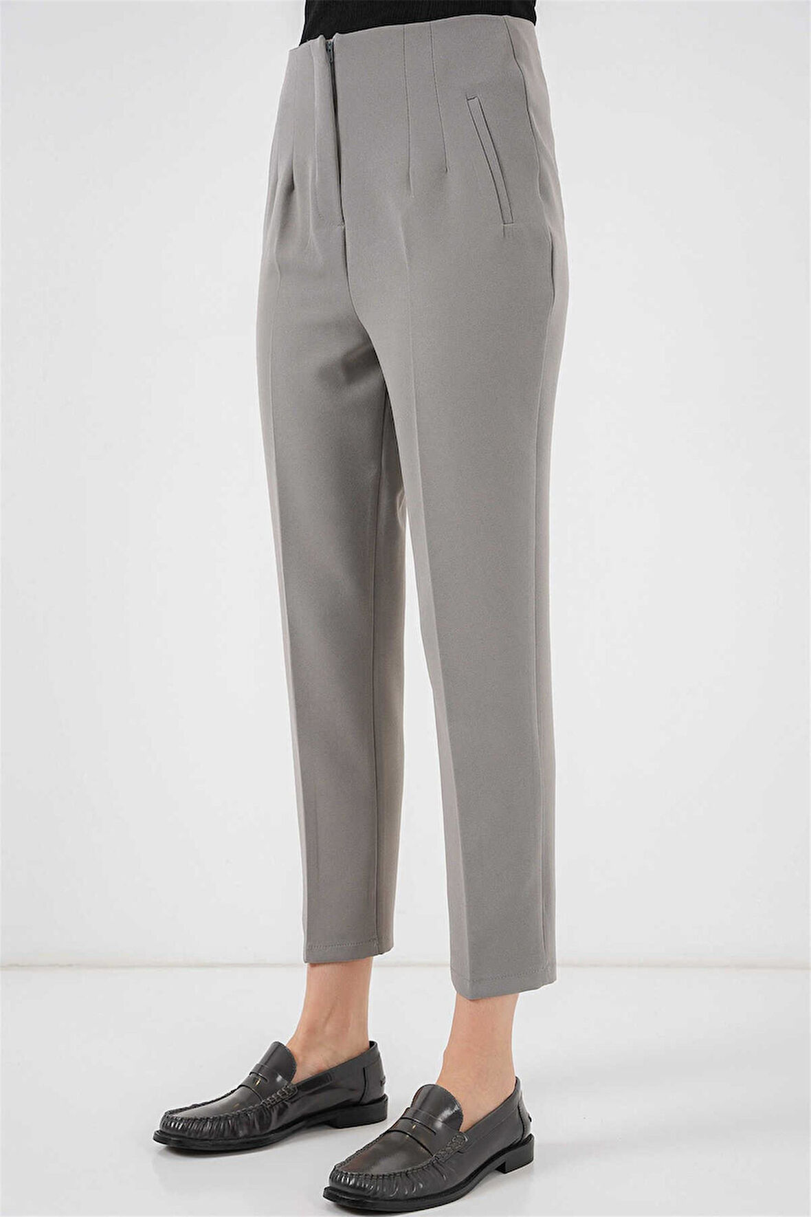 6650 Zara Model Kemersiz Poliviscon Pantolon