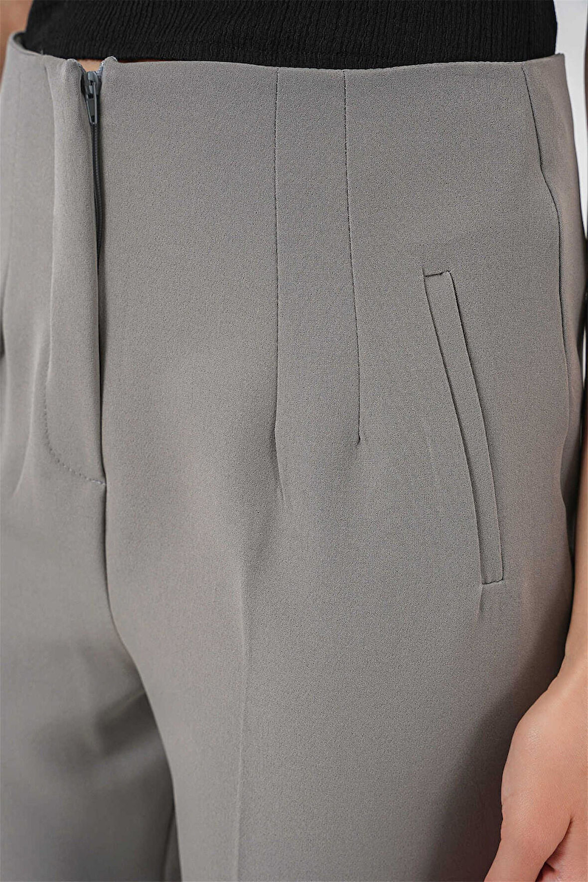 6650 Zara Model Kemersiz Poliviscon Pantolon