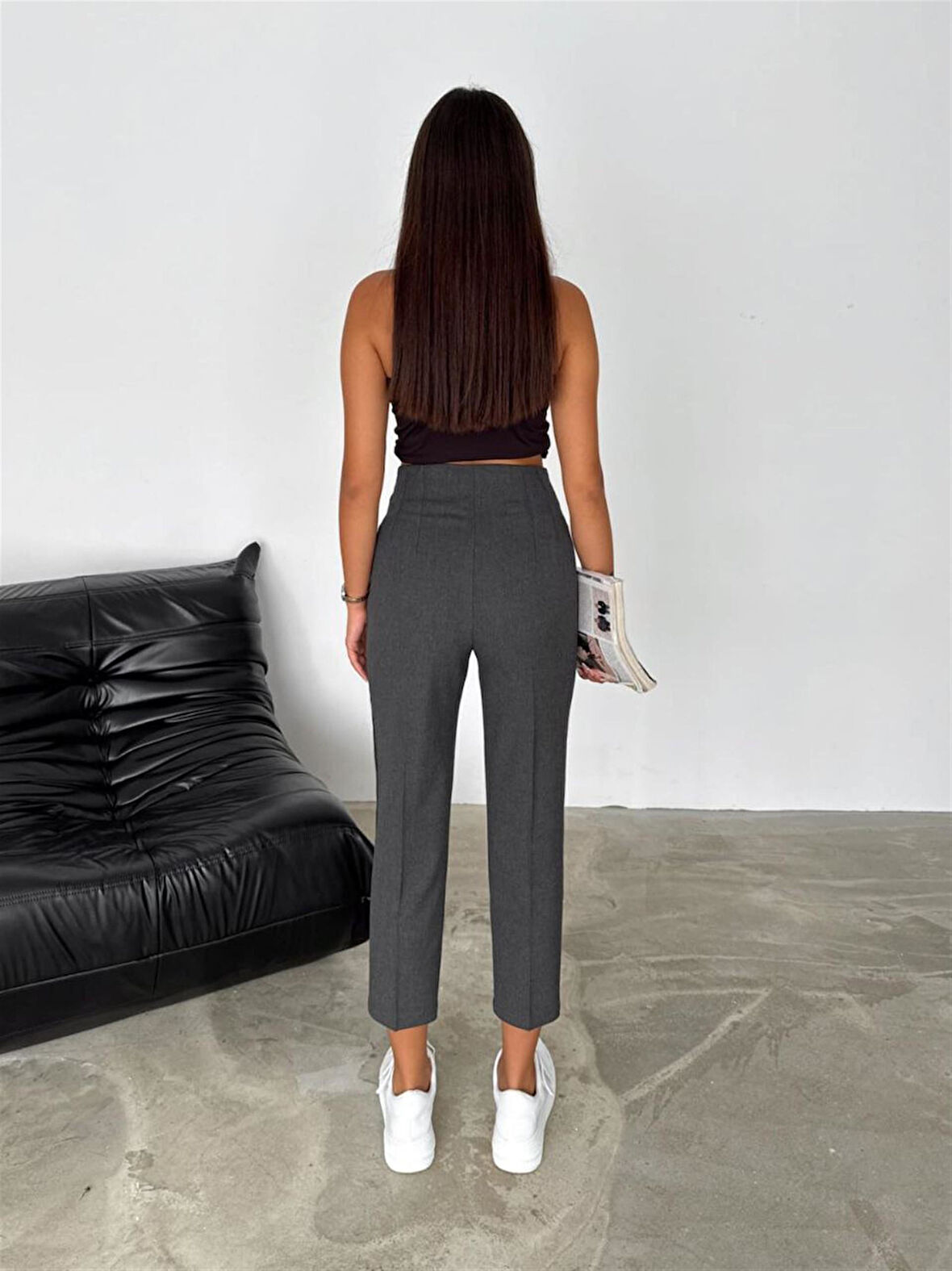 6650 Zara Model Kemersiz Poliviscon Pantolon