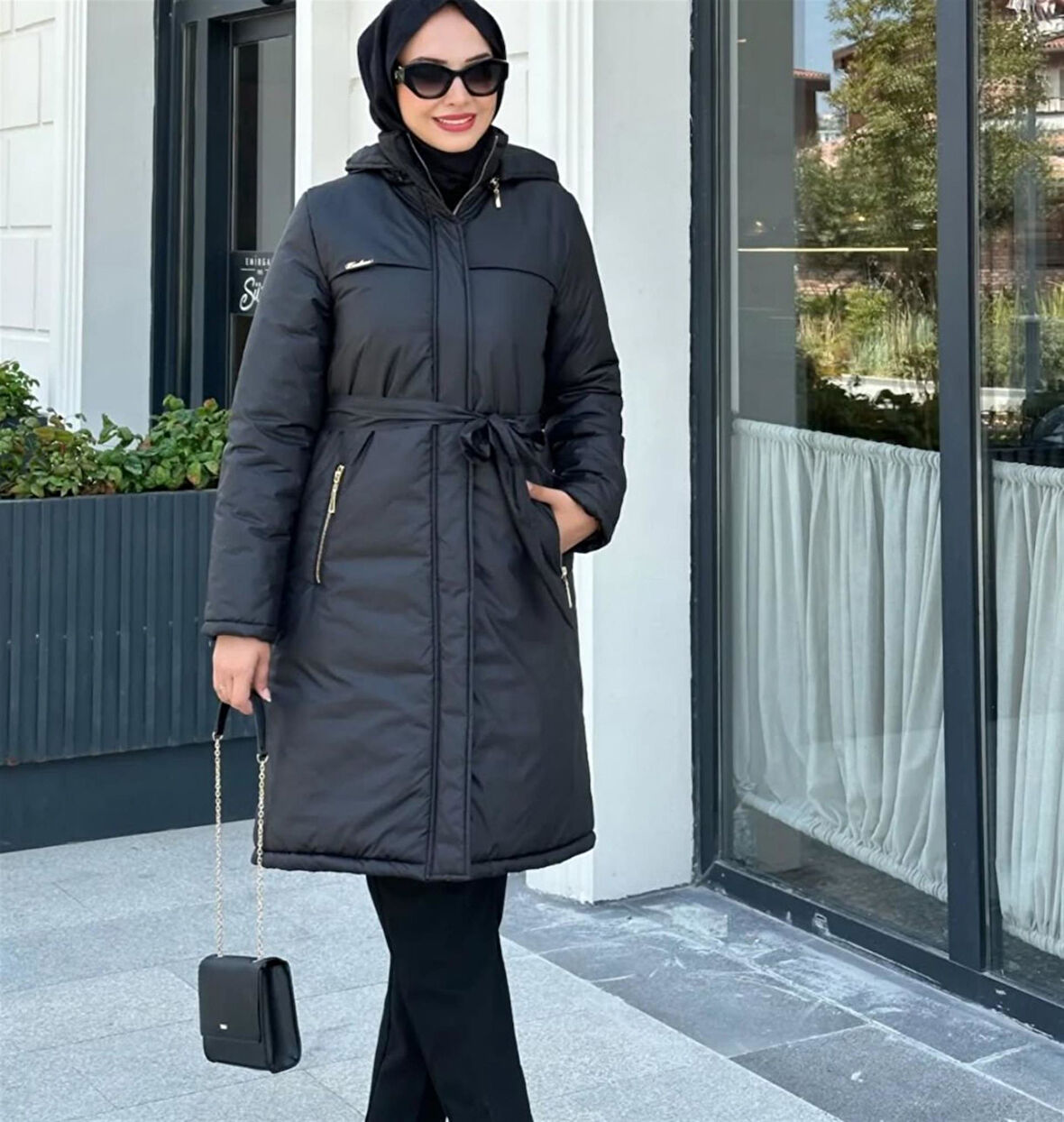 7623 Kapşonlu Kuşaklı Kaban