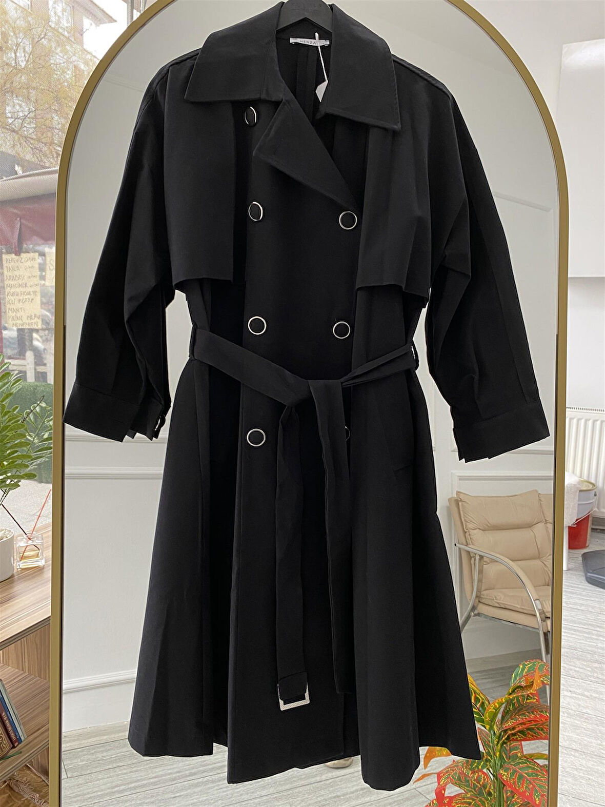 5848 Geniş Rüzgarlıklı Kuşaklı Trençkot