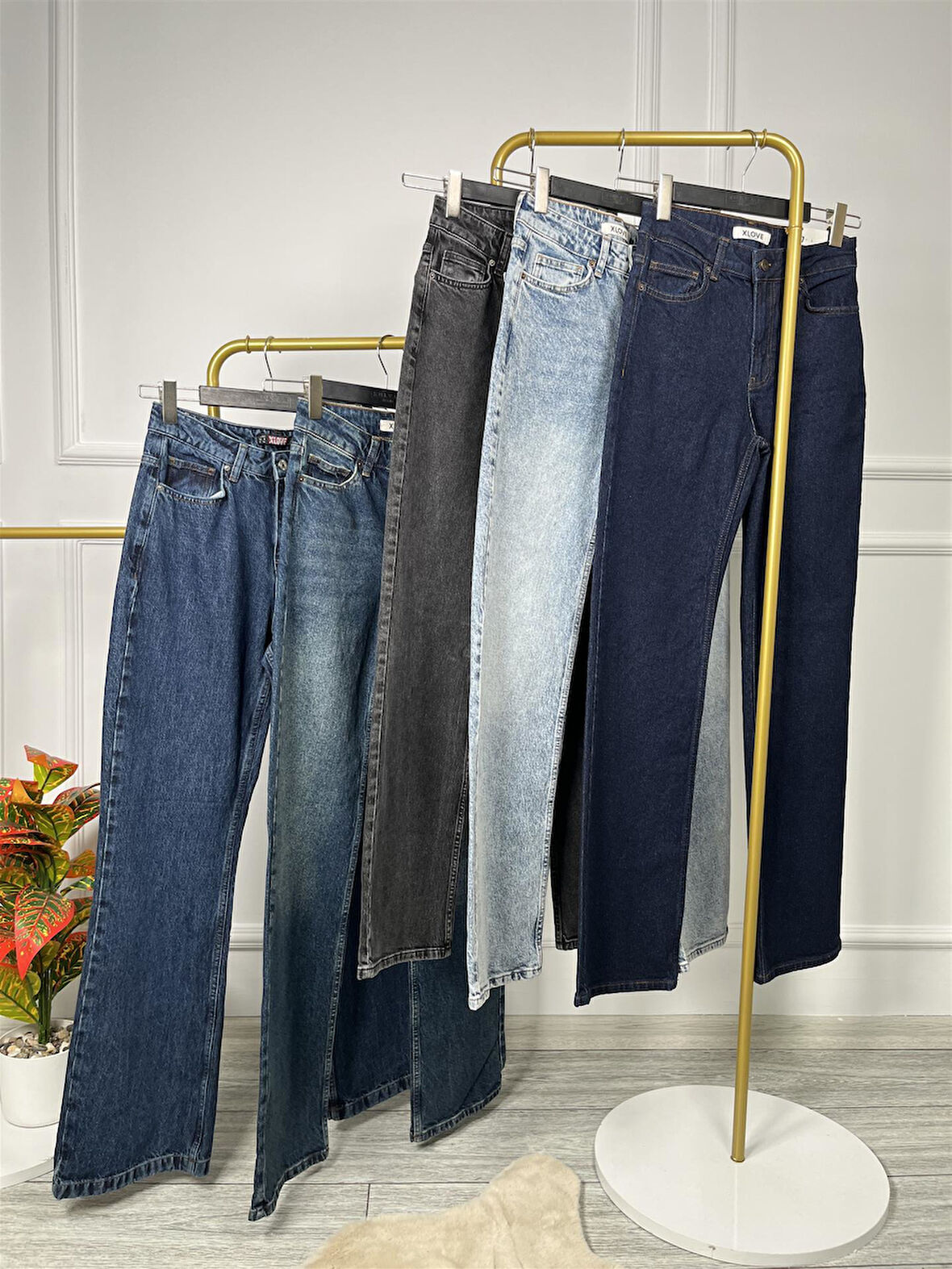 7033 Yüksek Bel Straight Denim Kot Pantolon