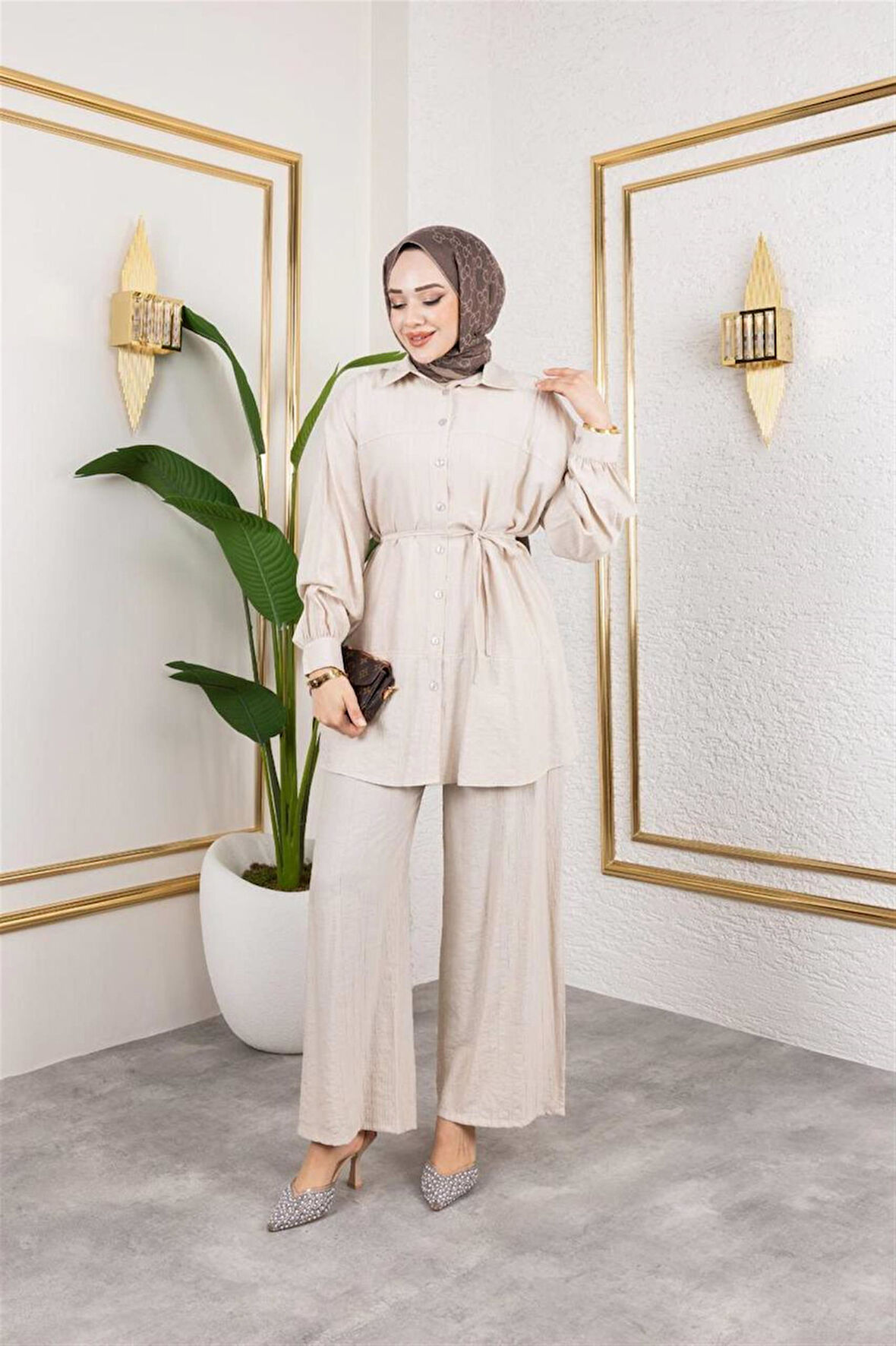 6034 Bağıcıklı Pantolonlu Aerobin Takım