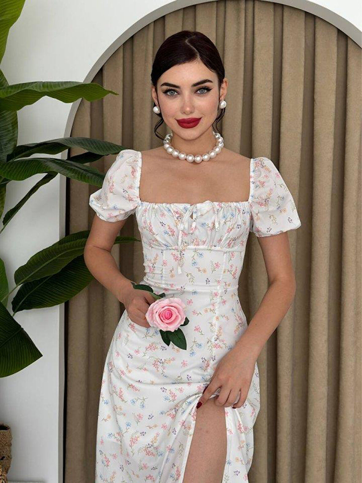 Zeze Balon Kol Elbise