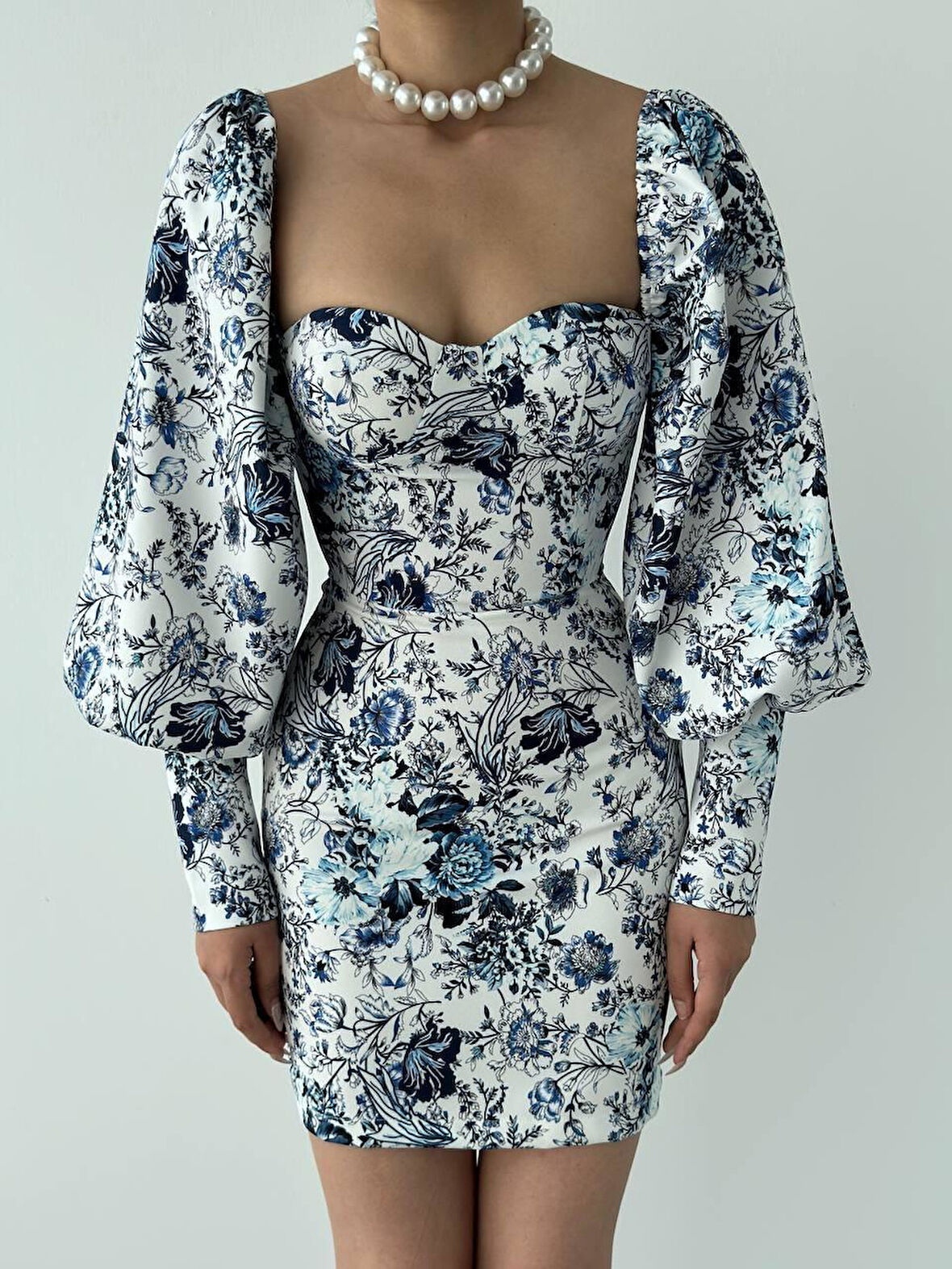 Arlon Balon Kollu Mini Elbise