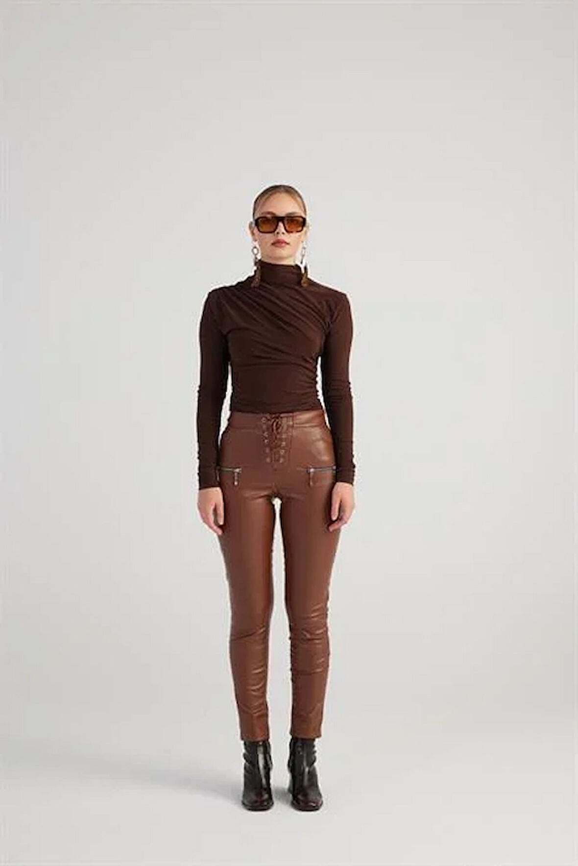 Markano Gina Deri Pantolon Kahve