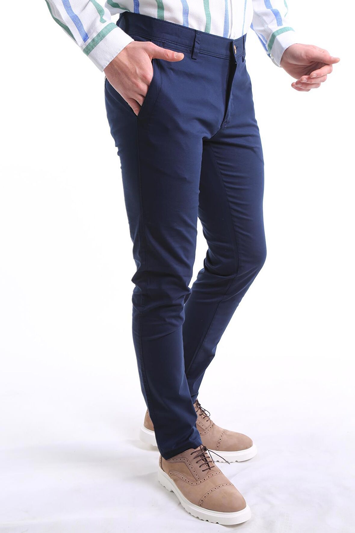 İntersivin Yazlık Lacivert Slim Fit Erkek Pamuklu Pantolon