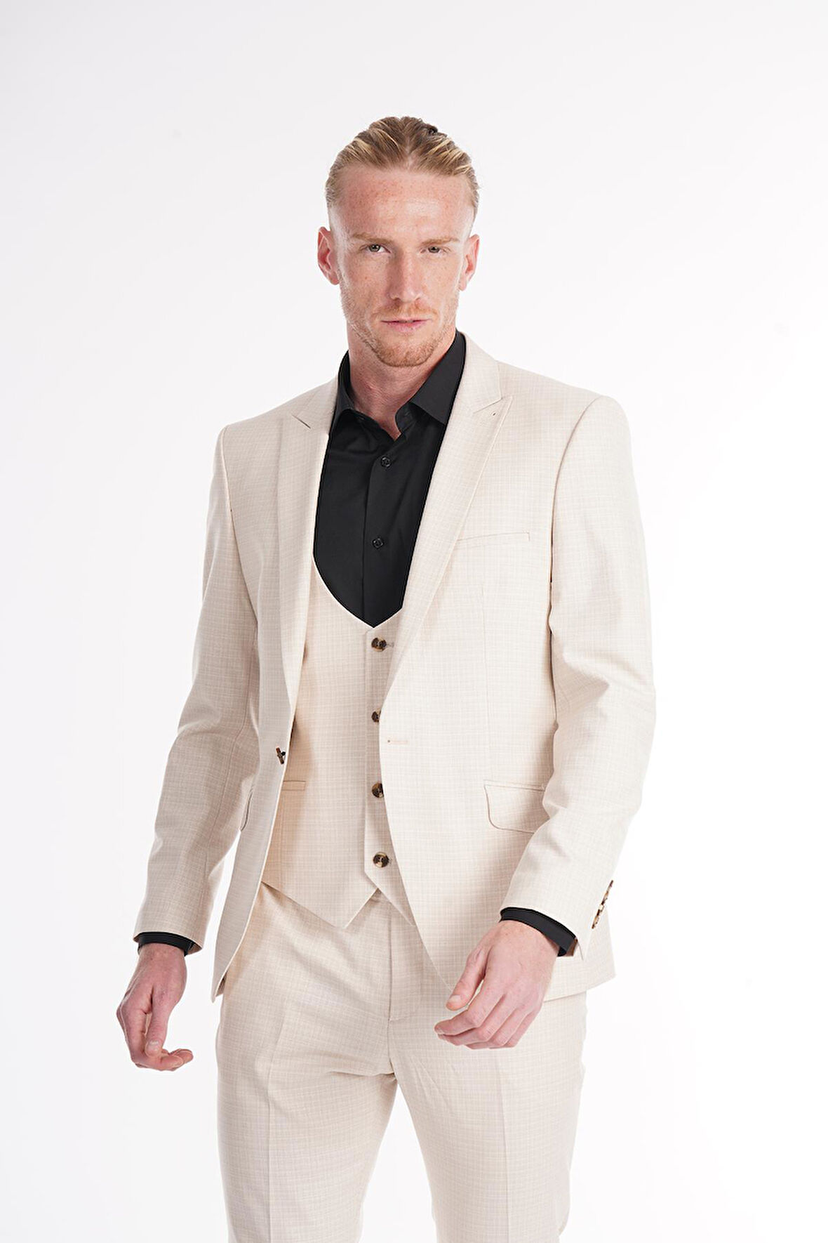 İntersivin Yelekli Slim Fit 6 Drop Erkek Takım Elbise