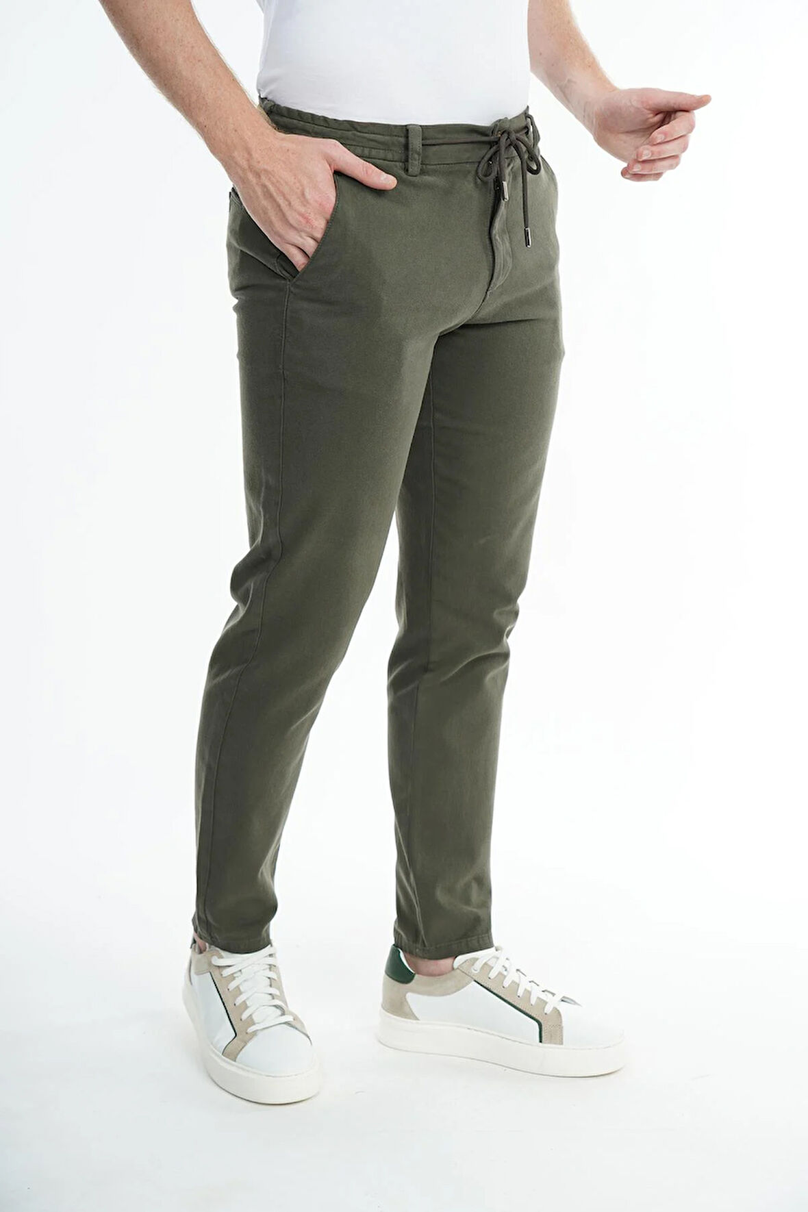 İntersivin Likralı Pamuklu Kışlık Beli Lastikli İp Kemerli  Erkek Casual Pantolon 
