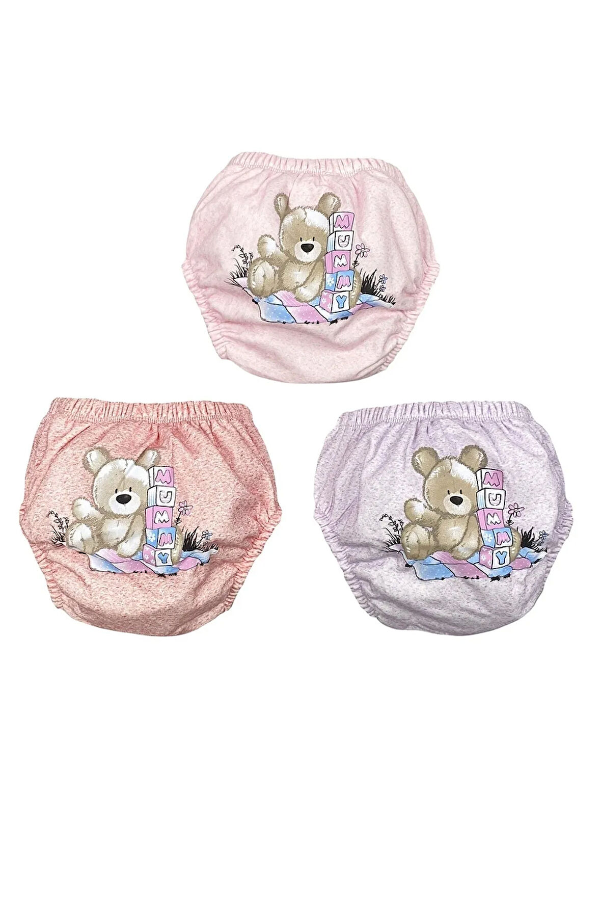 Popees Kız Bebek Alıştırma Külodu 3'lü Set Pembe