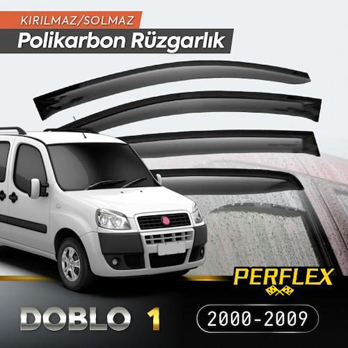 Fiat Doblo 1 2000-2009 Cam Rüzgarlığı V2 Düz