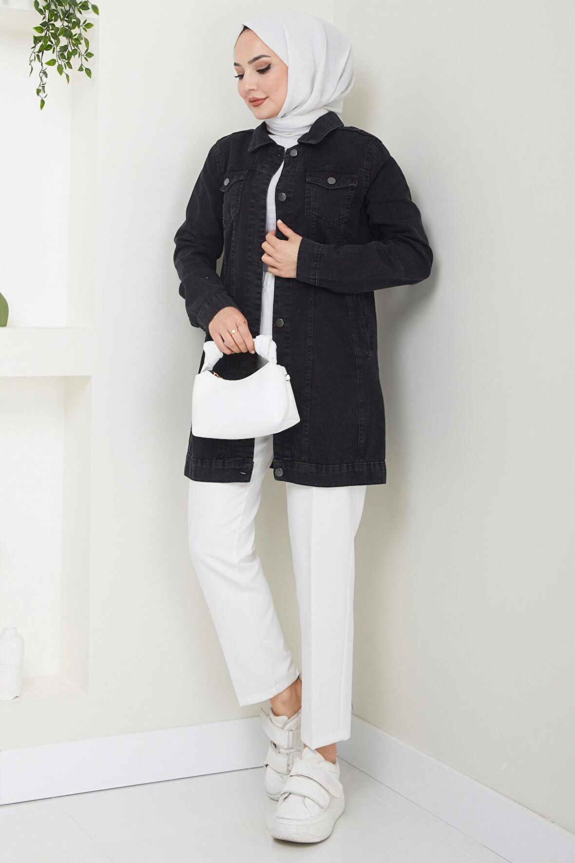 Klasik Kot Ceket Siyah HM2455