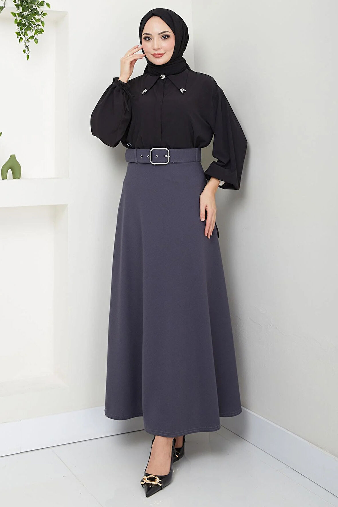 Kemerli Mevlana Etek Füme HM2370