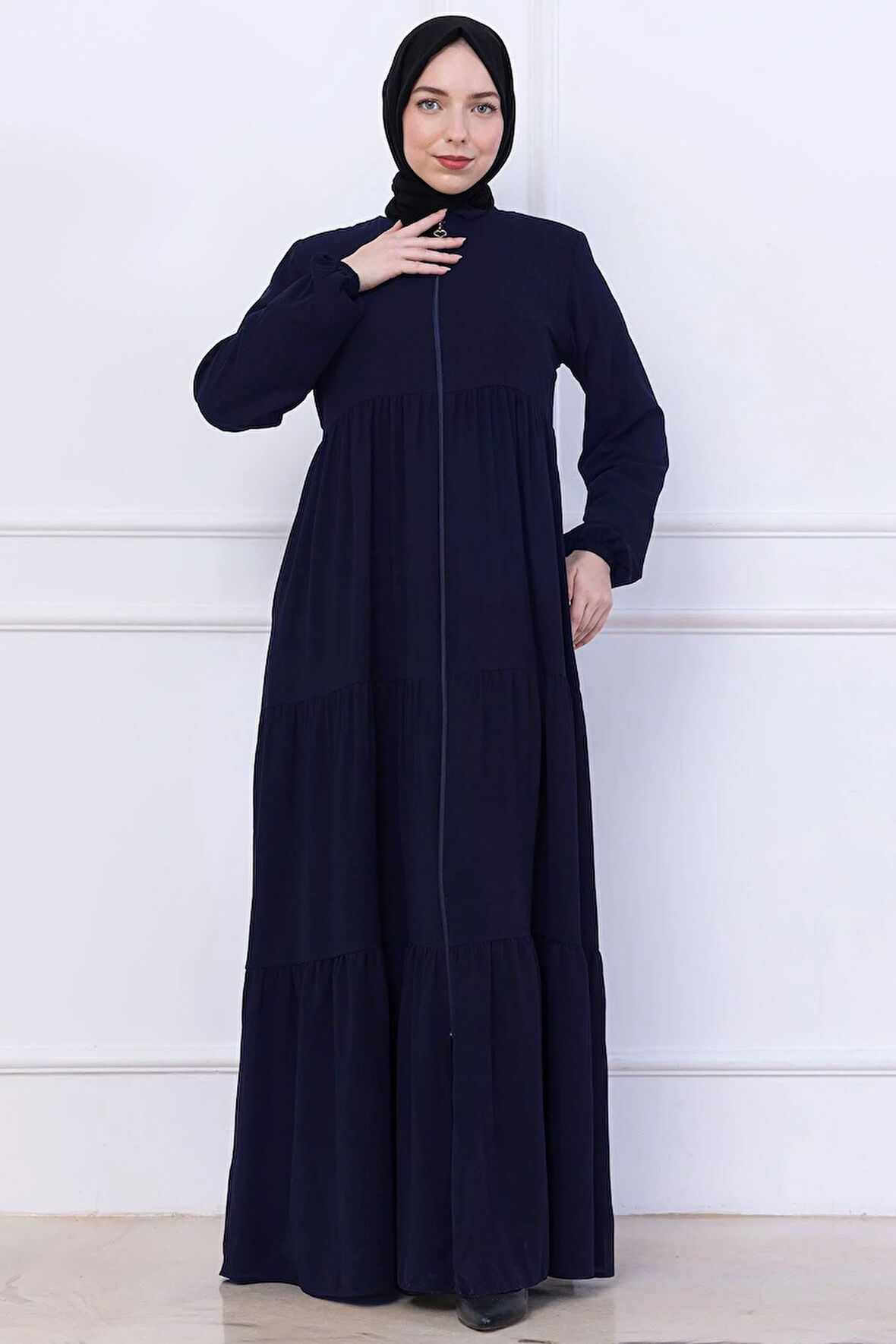 Kat Kat Büzgülü Ferace Lacivert HM2735