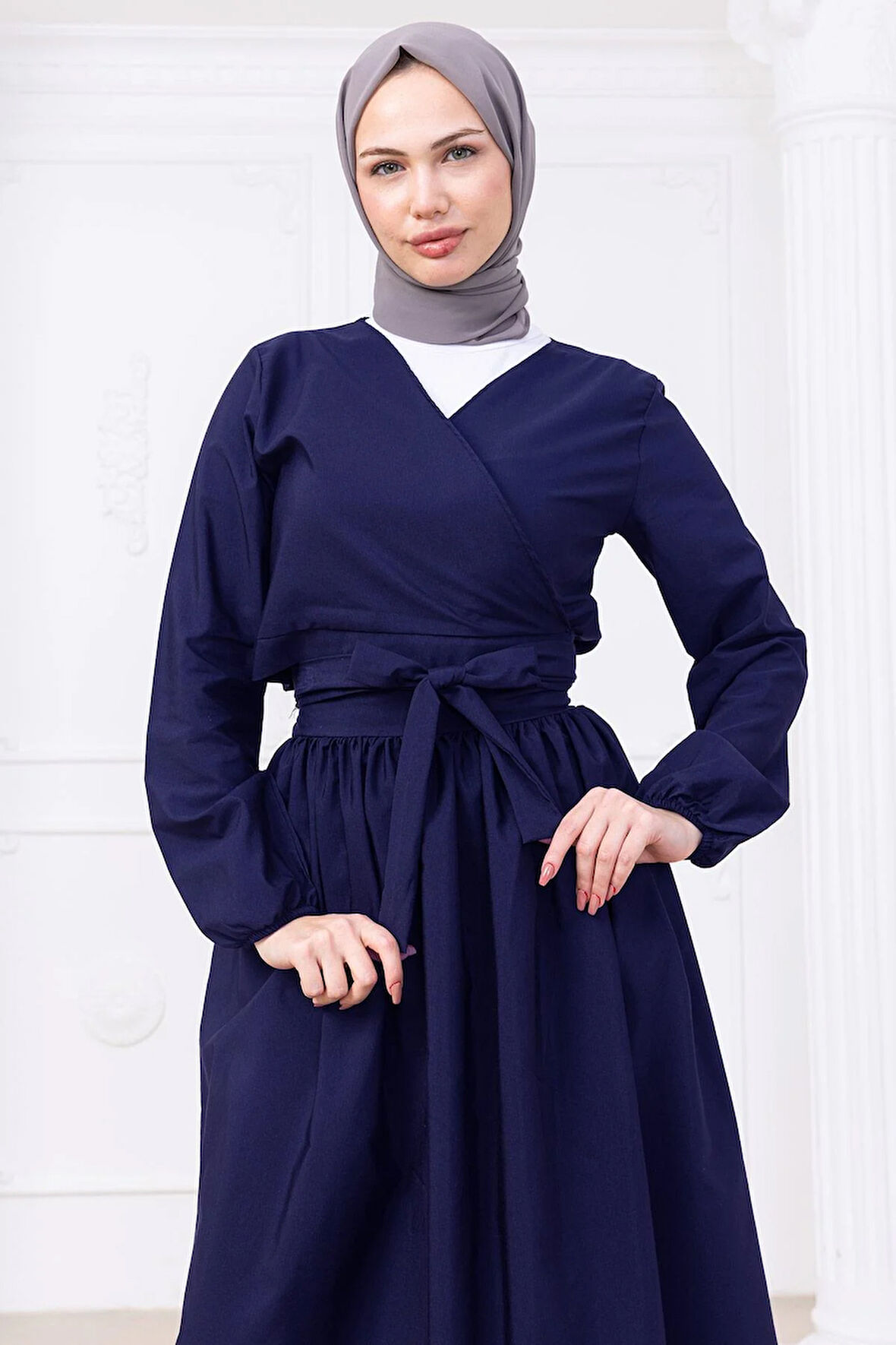 Bağlamalı Etekli Takım Lacivert HM2752