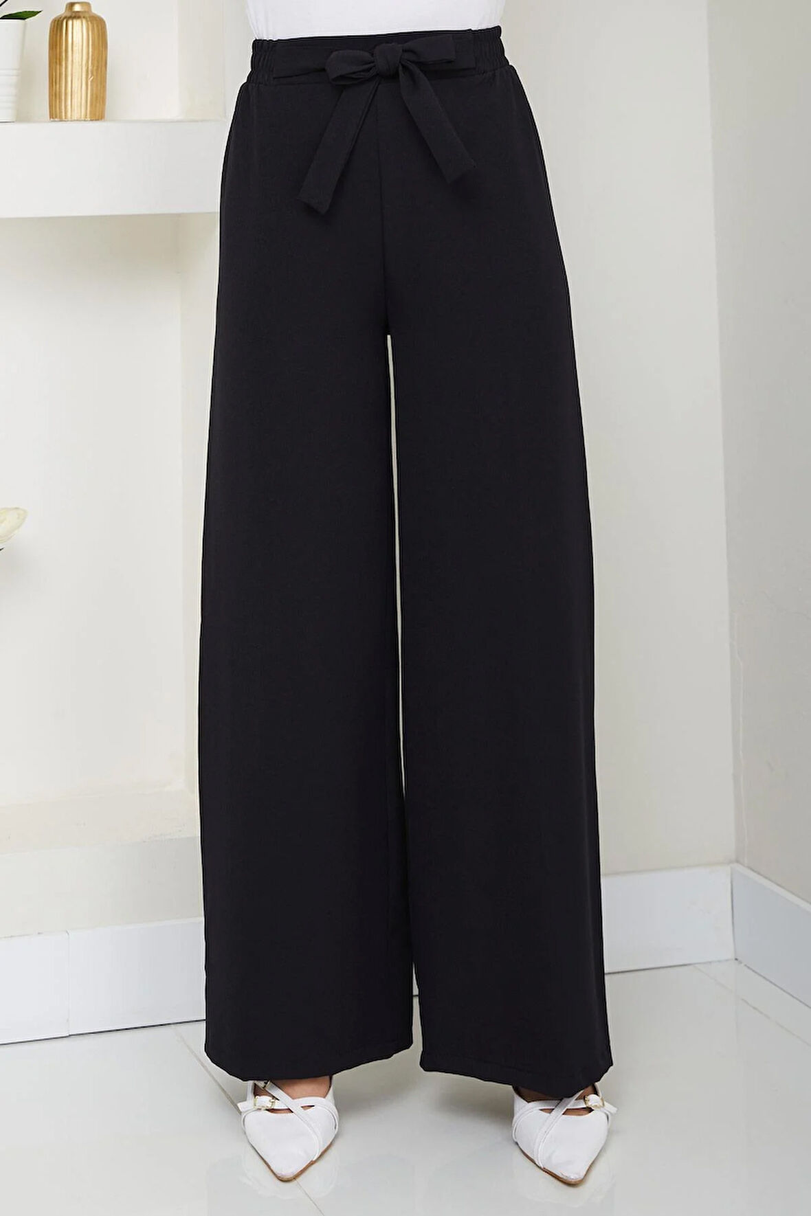 Bağlamalı Pantolon Siyah HM2782