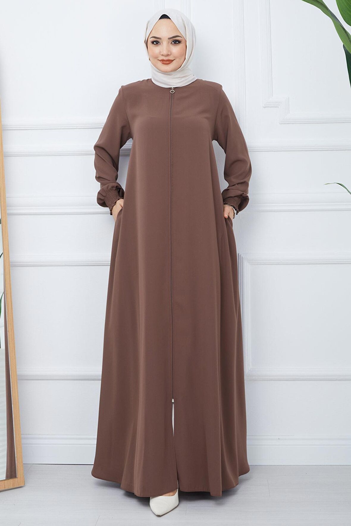 Kolları Gipe Detaylı Mevlana Ferace Kahverengi HM2031